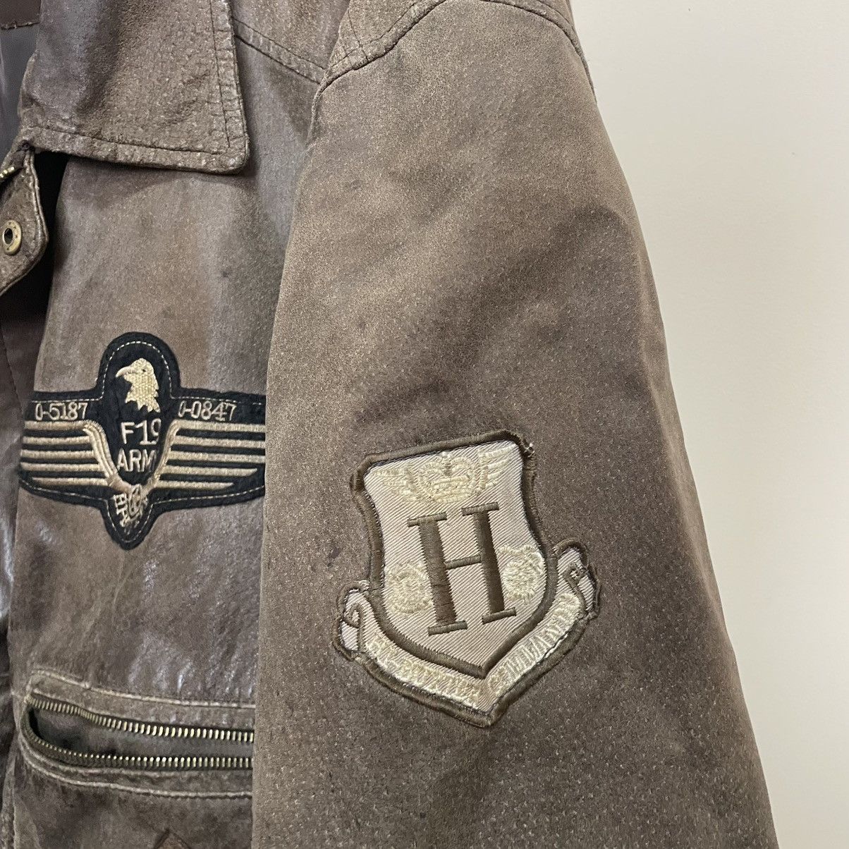 Other Vintage F-19 Usa 90s leather Ma1 Bomber Flight Jacket Size US M / EU 48-50 / 2 - 4 Thumbnail