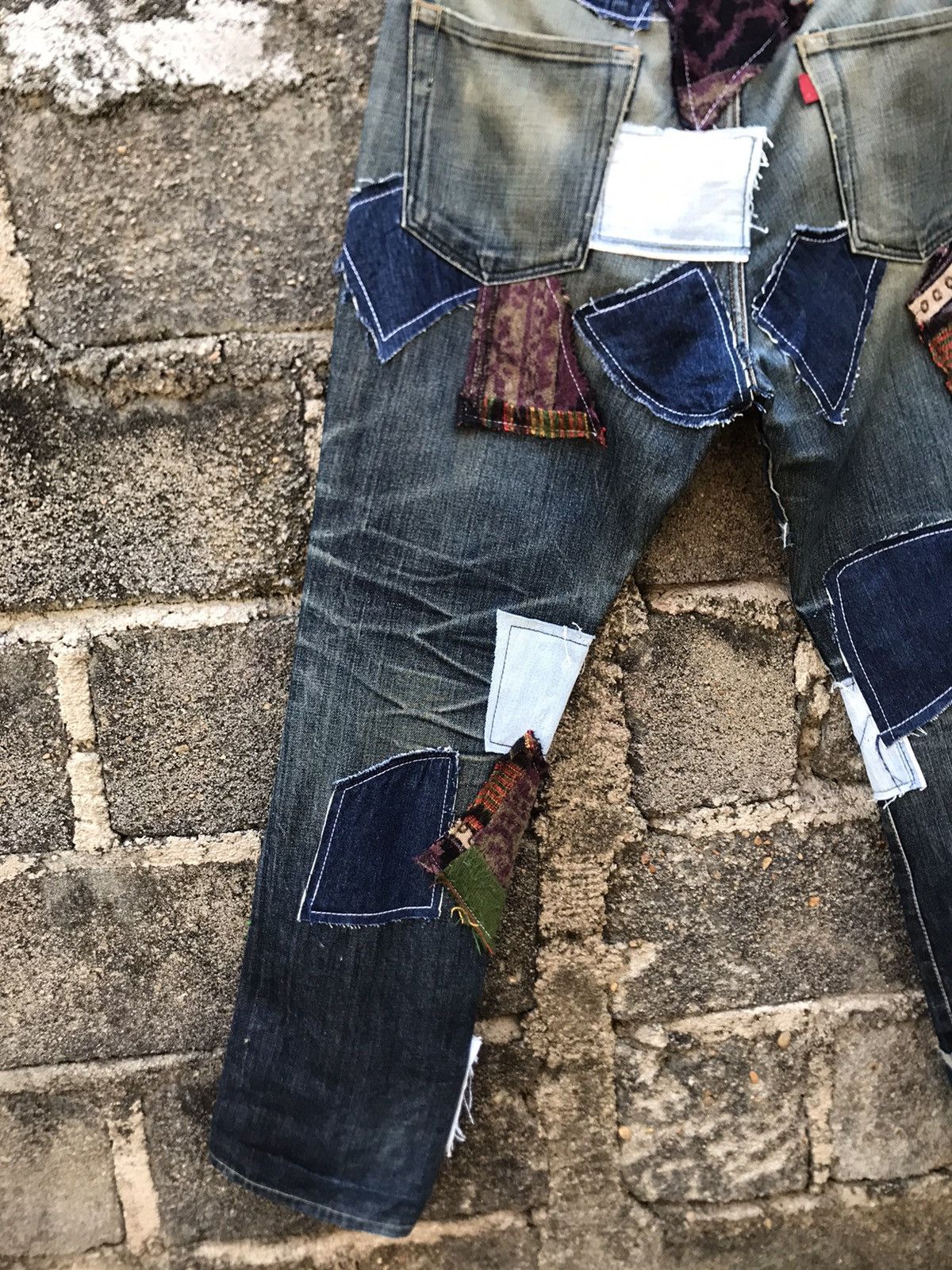FDMTL ⚡️Japanese Brand Scanner Fundamental Crazy Patchwork Denim Size US 35 - 16 Thumbnail
