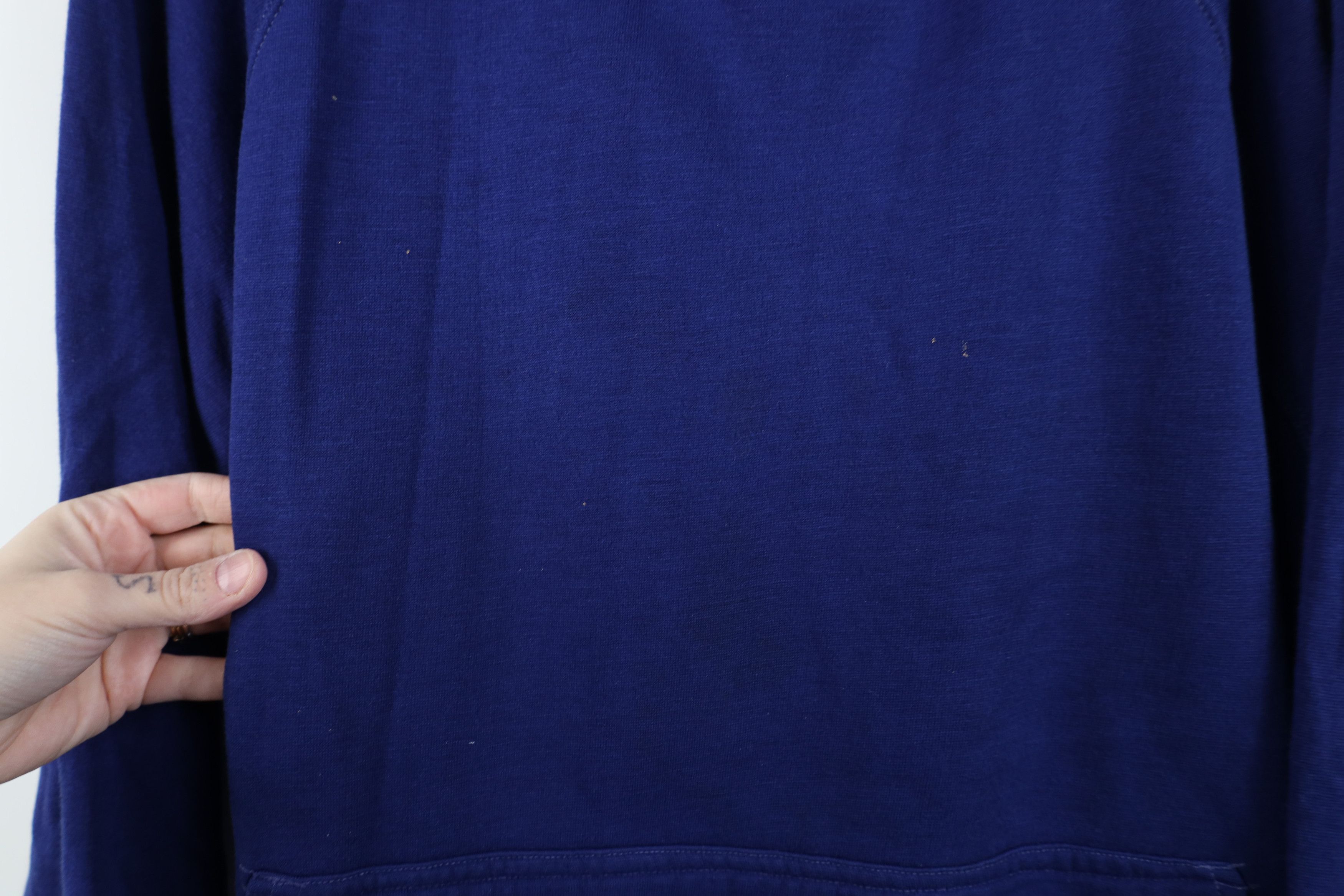 Vintage Vintage 70s 80s Streetwear Blank Hoodie Sweatshirt Blue Size US L / EU 52-54 / 3 - 7 Thumbnail