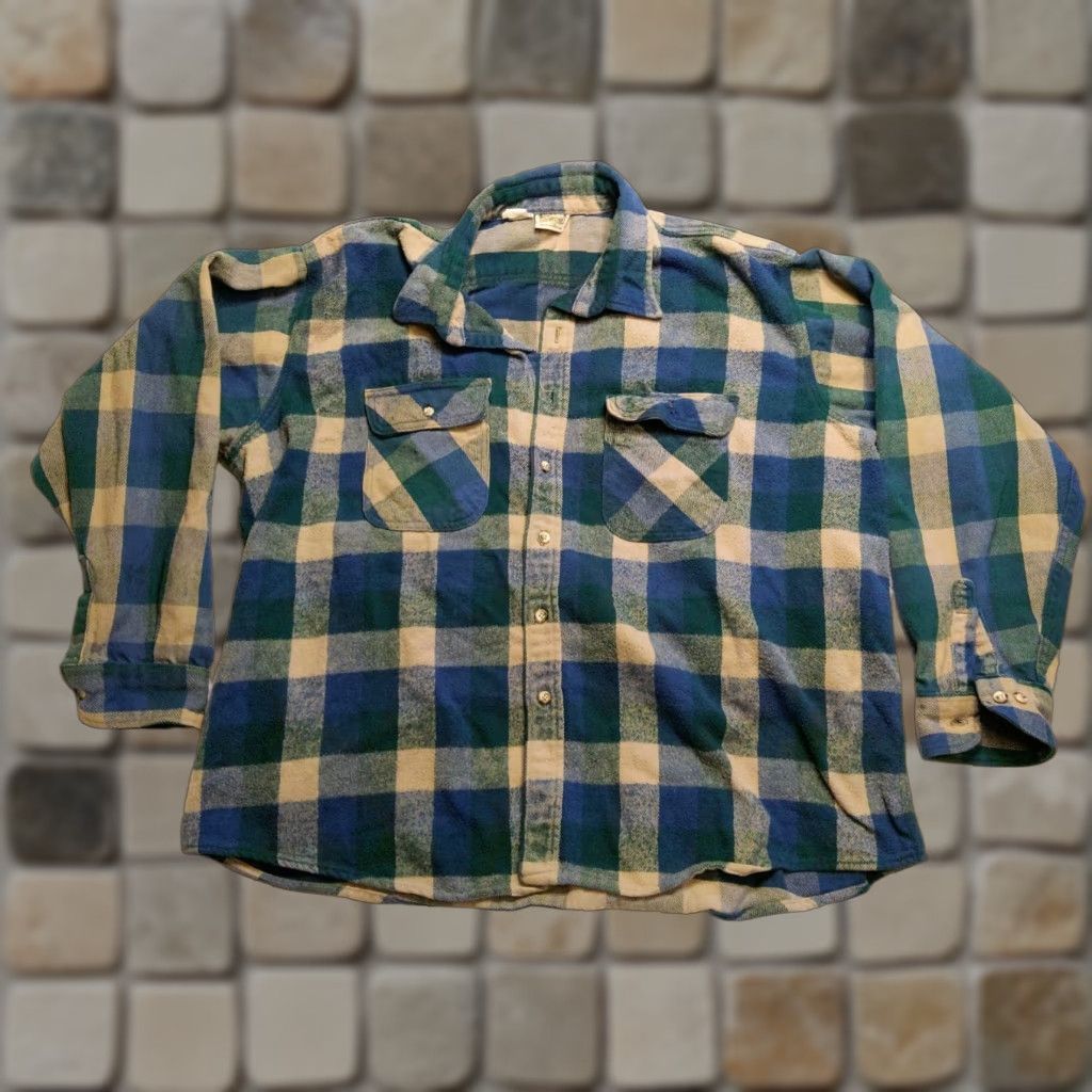 Vintage VINTAGE Five Brothers Jacket Mens 3XL Blue Green Plaid Heavy Flannel Workwear USA Made Jacket Size US XXL / EU 58 / 5 - 1 Thumbnail