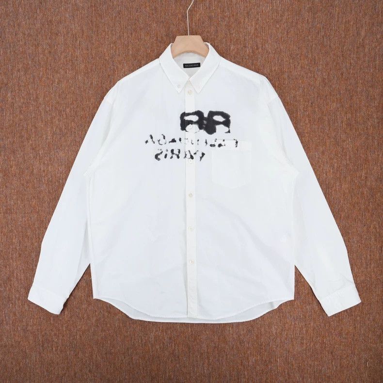 Balenciaga Balenciaga size 38 White Splatter Letter Shirt Size M / US 6-8 / IT 42-44 - 1 Thumbnail
