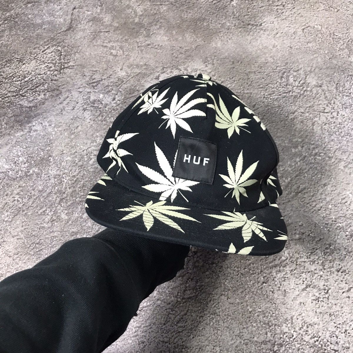 Vintage Y2K HUF Skate Cannabis Leaf All Over Print Cap Tapered OS Size ONE SIZE - 2 Thumbnail