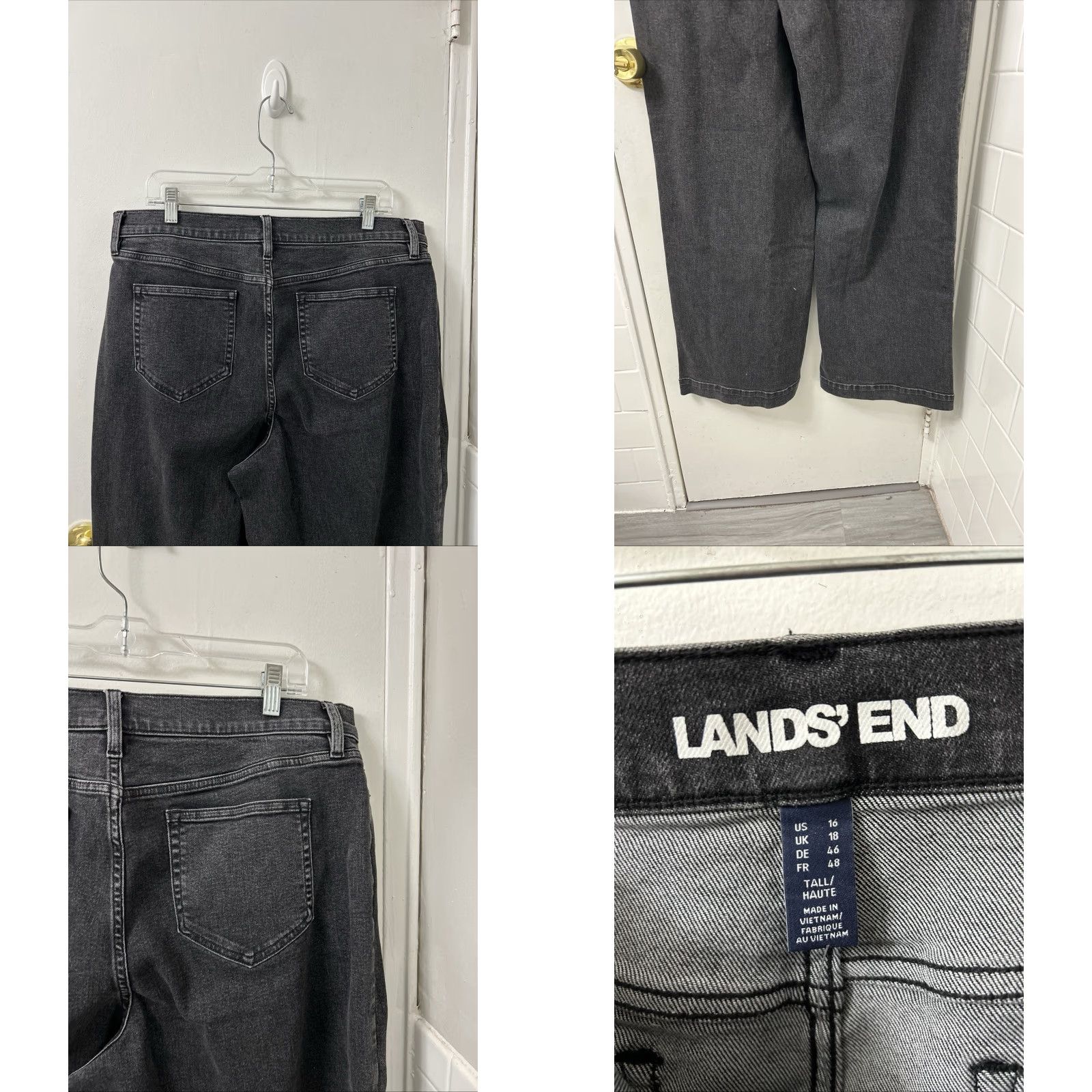 Lands' End Lands End Jeans Womens 36x33 Gray Wide-Leg 5-Pocket Denim NWT Regular Inseam 33 Cotton Spandex Charcoal Wash Pockets Logo Vintage: No ✓ Size 25" / US 0 / IT 36 - 8 Thumbnail