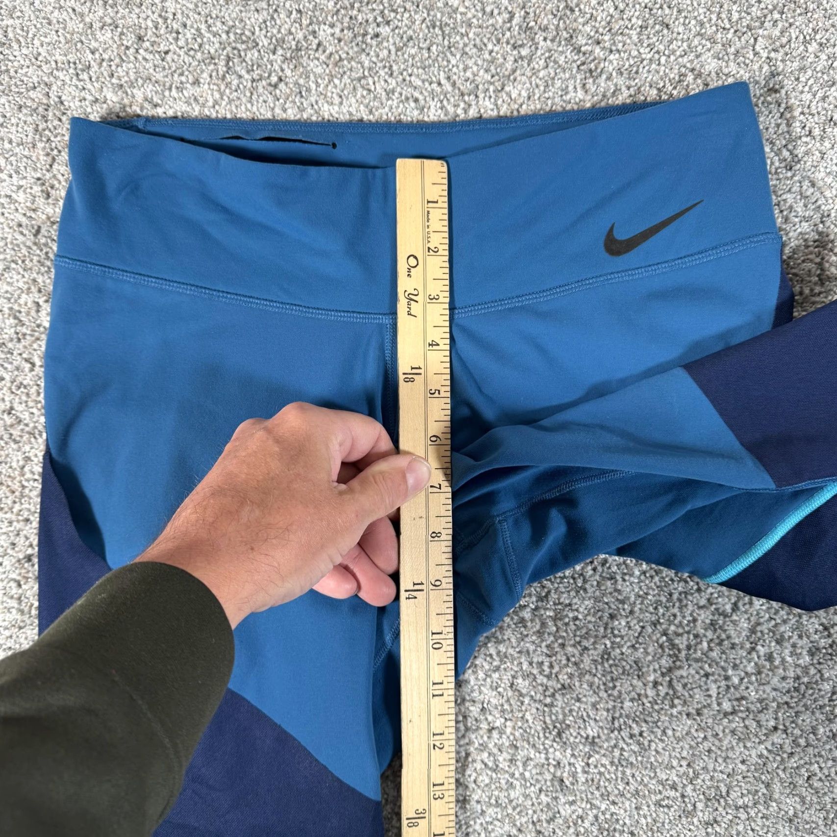 Nike Nike Leggings Womens L Blue Dri-FIT Capri Cropped 874721-457 Womens Size 36" / US 14 / IT 50 - 4 Thumbnail
