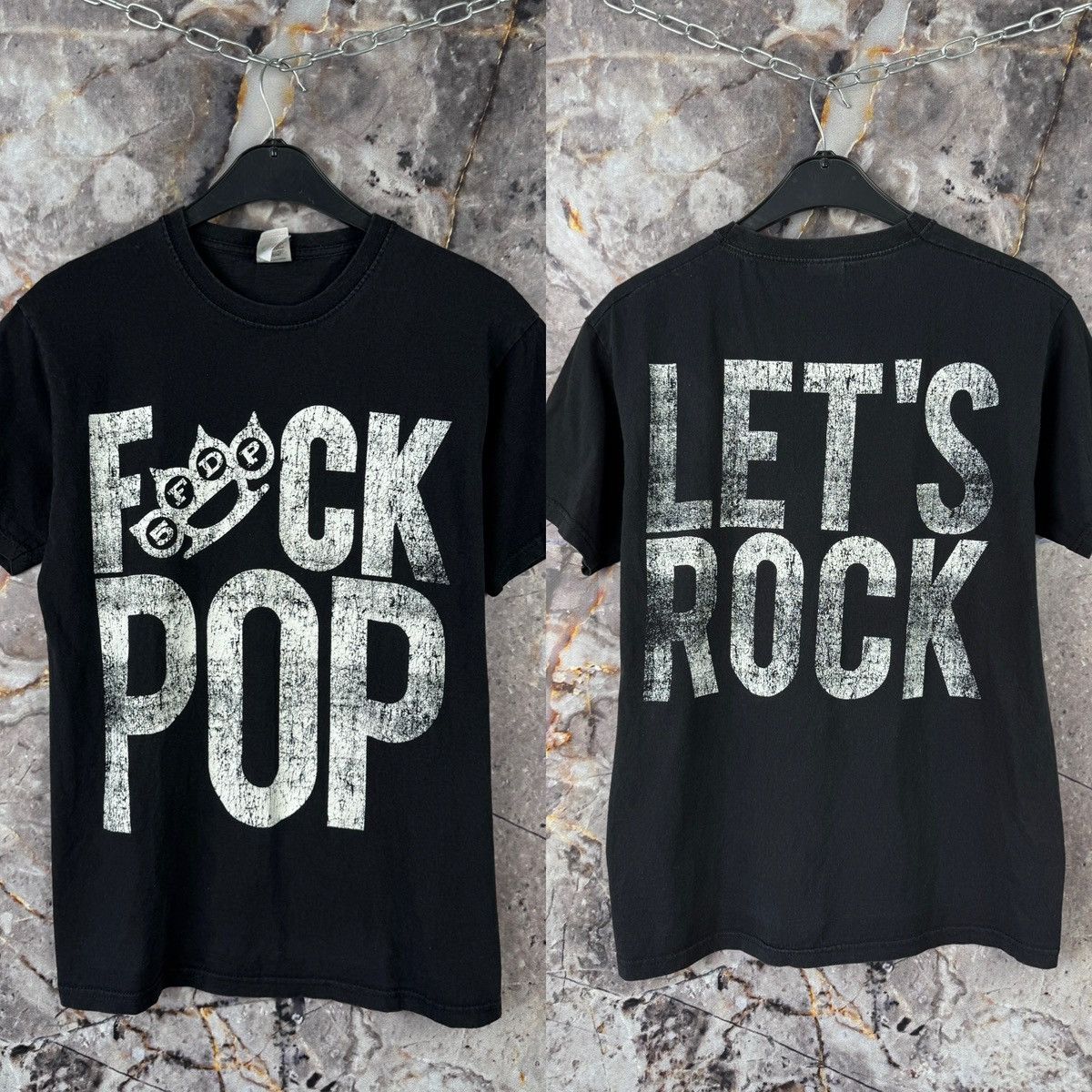 Vintage Men’s F*ck Pop Let’s Rock T-Shirt Streetwear Vintage Size M Size US M / EU 48-50 / 2 - 1 Thumbnail