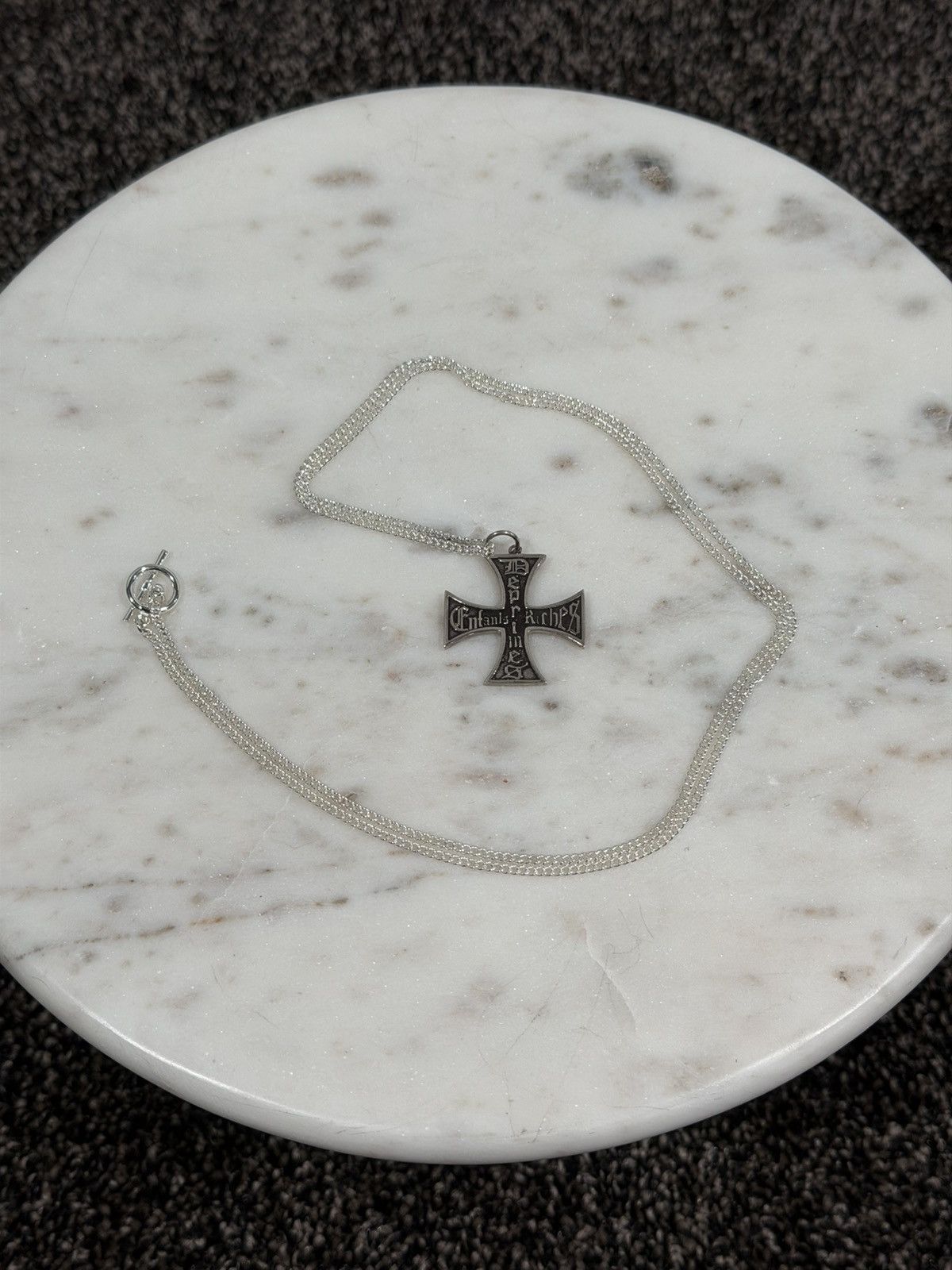 Enfants Riches Deprimes Enfants Riches Deprimes Silver Cross Gothic Logo Necklace Size ONE SIZE - 1 Thumbnail