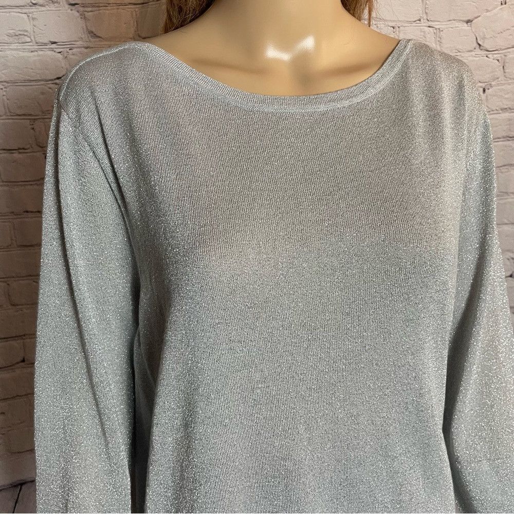 Other NWT New Basler Metallic Sparkle Viscose Knit 3/4 Sleeve Top Size 3XL / US 20-22 - 3 Thumbnail