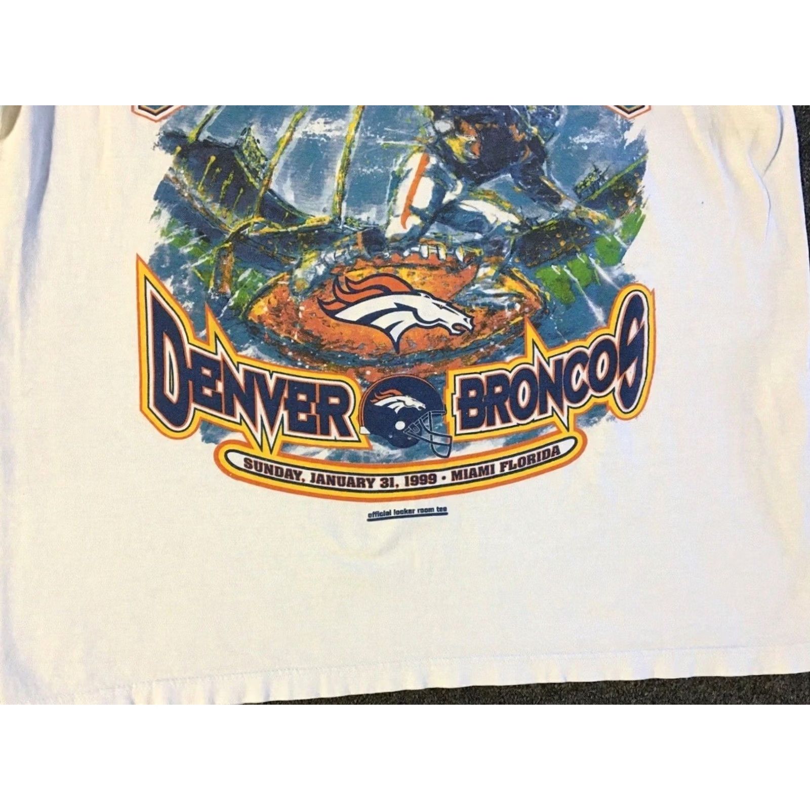 Starter VINTAGE Denver Broncos Shirt Mens S White 90s Starter Faded Super Bowl XXXIII Grunge Size US S / EU 44-46 / 1 - 4 Thumbnail