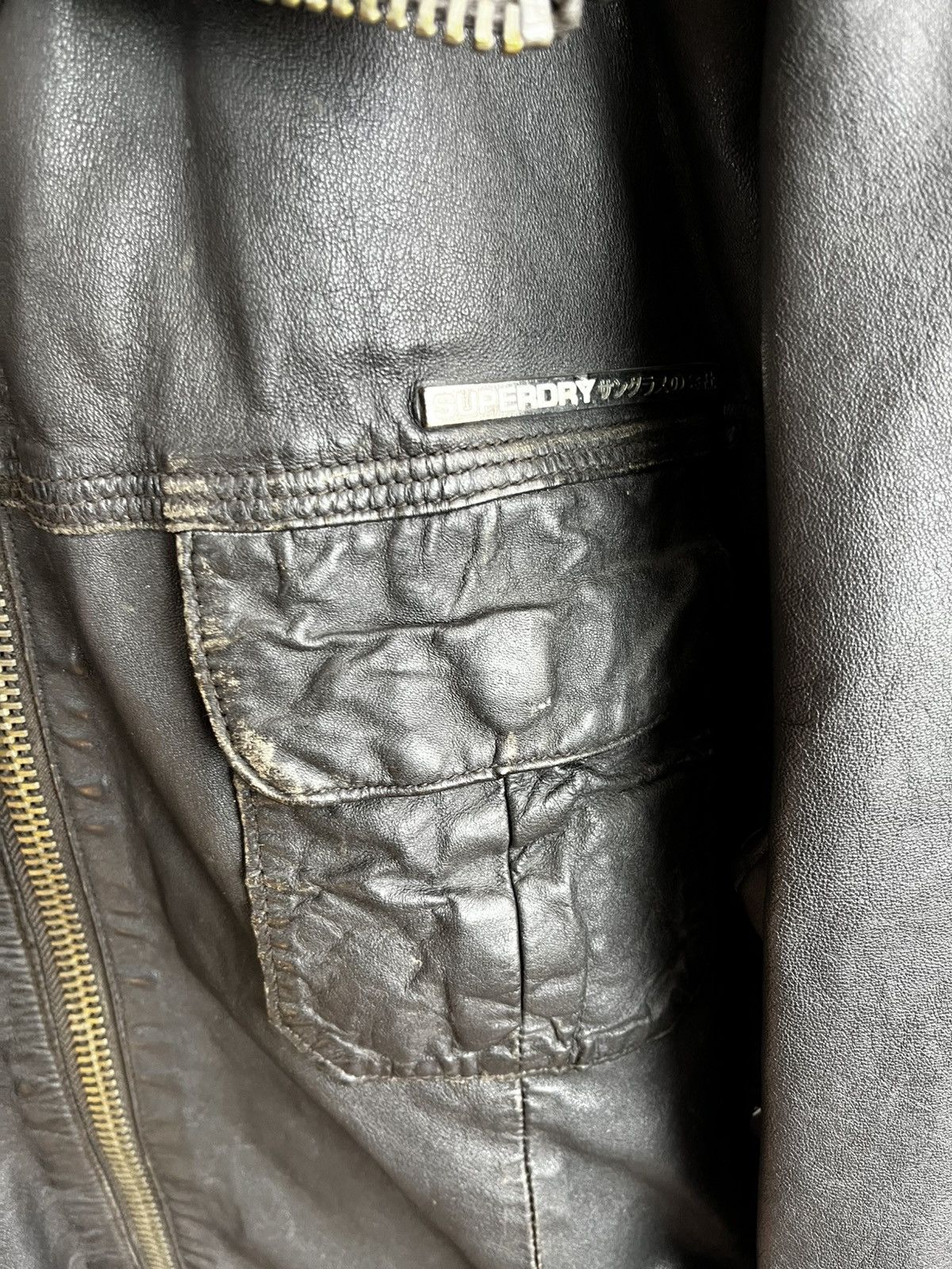 Superdry Superdry leather jacket biker Size US XL / EU 56 / 4 - 4 Thumbnail