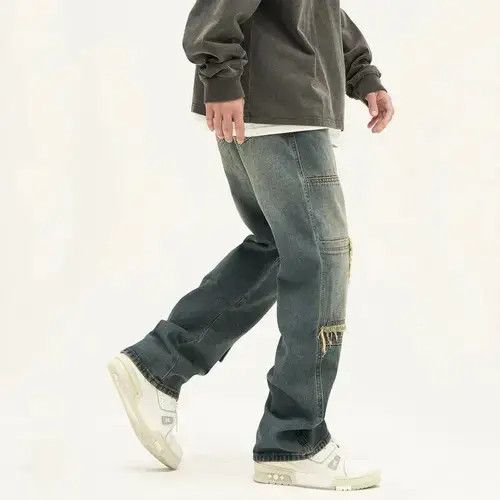 Japanese Brand × Vintage Jeans wide leg luxury baggy straight hip-hop style pants Y2k Size US 32 / EU 48 - 4 Thumbnail