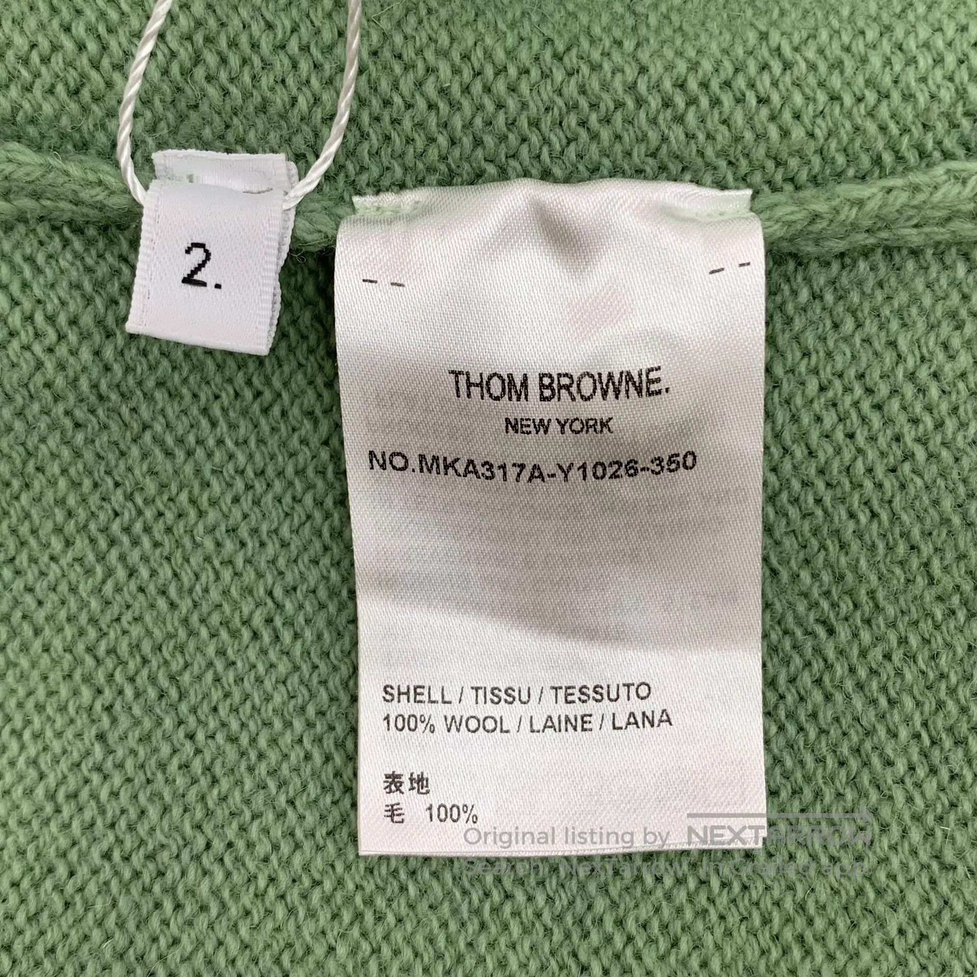 Thom Browne Thom Browne Green Classic Stripe Wool Round Neck Long Slee Size US M / EU 48-50 / 2 - 6 Thumbnail
