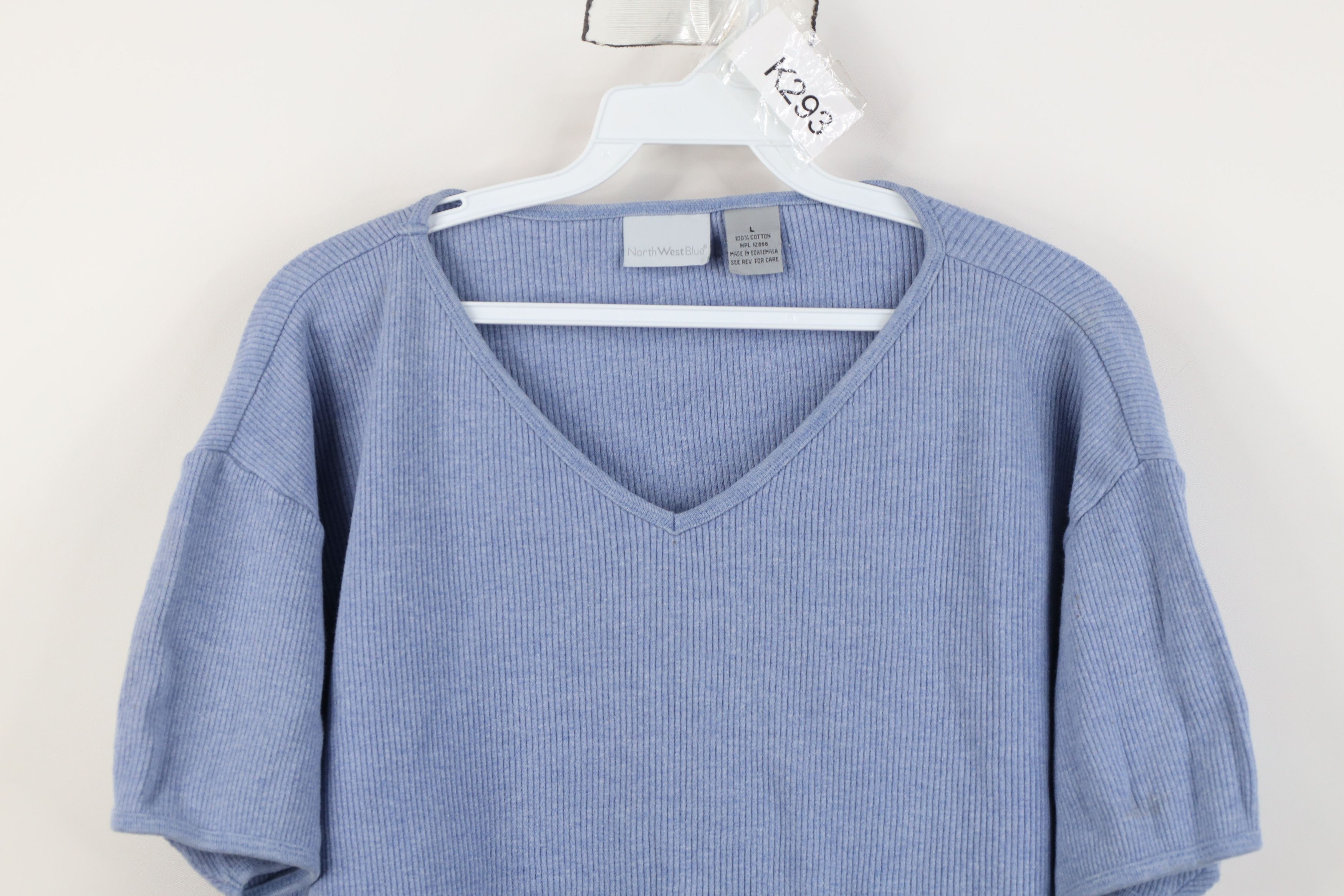 Vintage Vintage 90s Y2K Streetwear Boxy Cropped Ribbed Knit T-Shirt Size L / US 10 / IT 46 - 2 Thumbnail