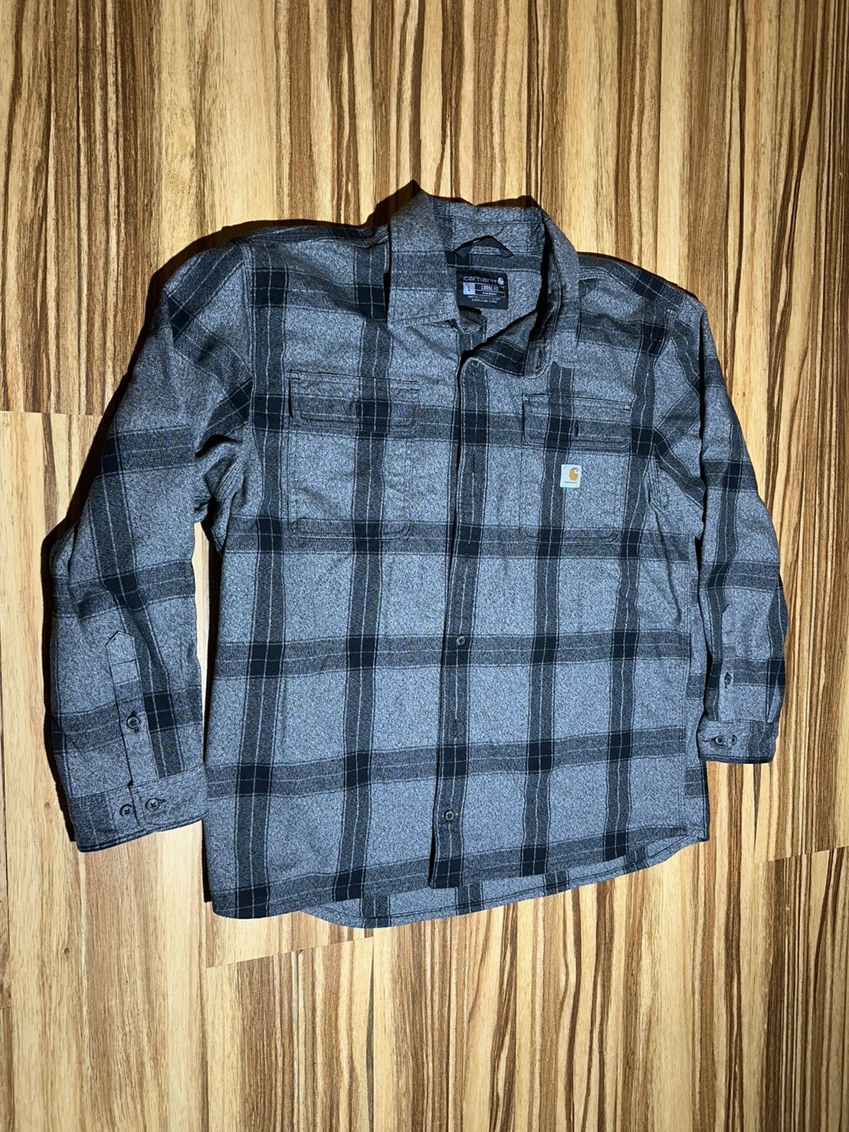 Carhartt Carhartt Black & Gray Plaid Shirt Size US L / EU 52-54 / 3 - 2 Thumbnail