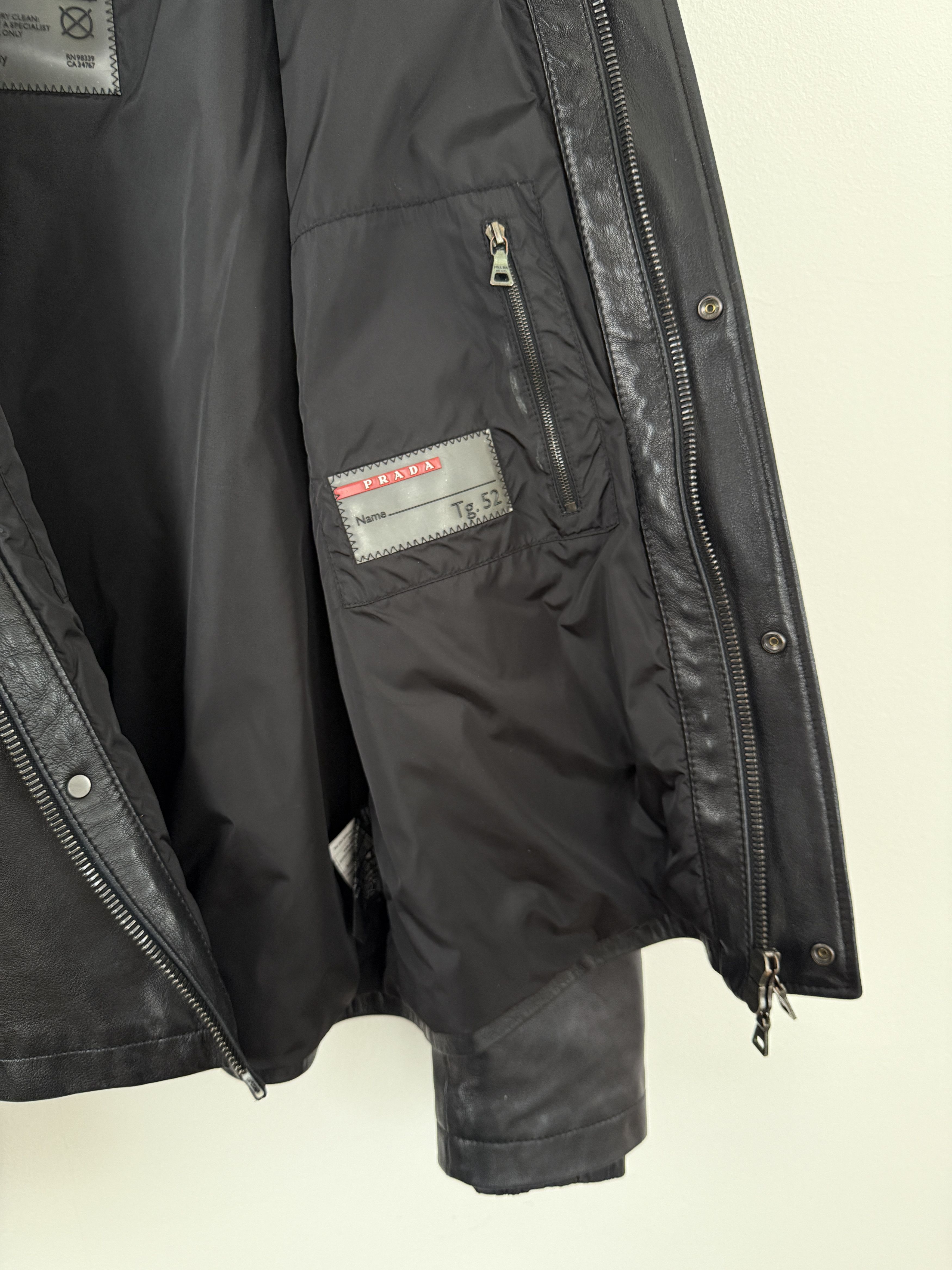 Prada 2000s Leather Moto Jacket Size US L / EU 52-54 / 3 - 19 Thumbnail