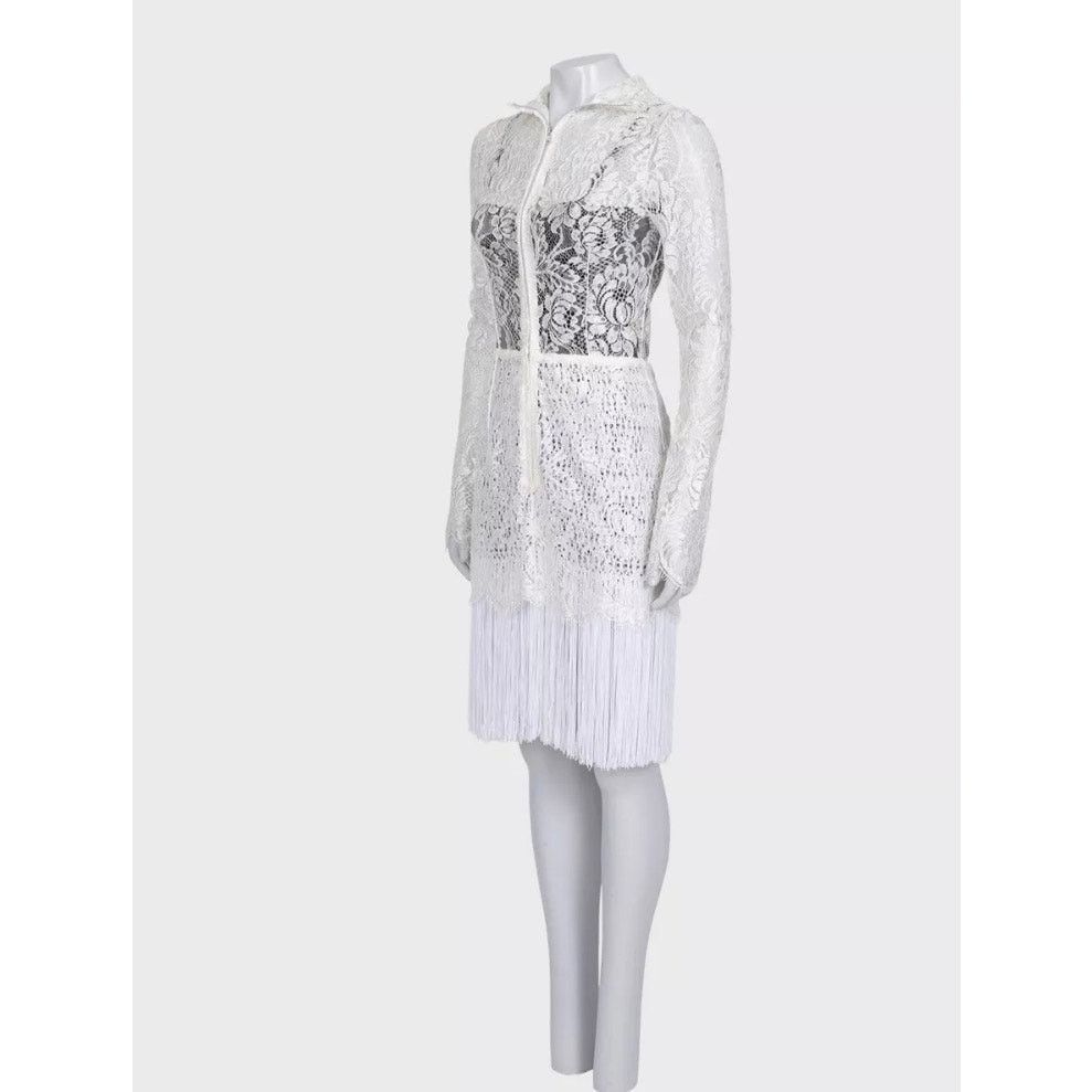 Dolce & Gabbana NWOT Dolce & Gabbana White Lace High Collar Dress IT40 S Size S / US 4 / IT 40 - 2 Thumbnail