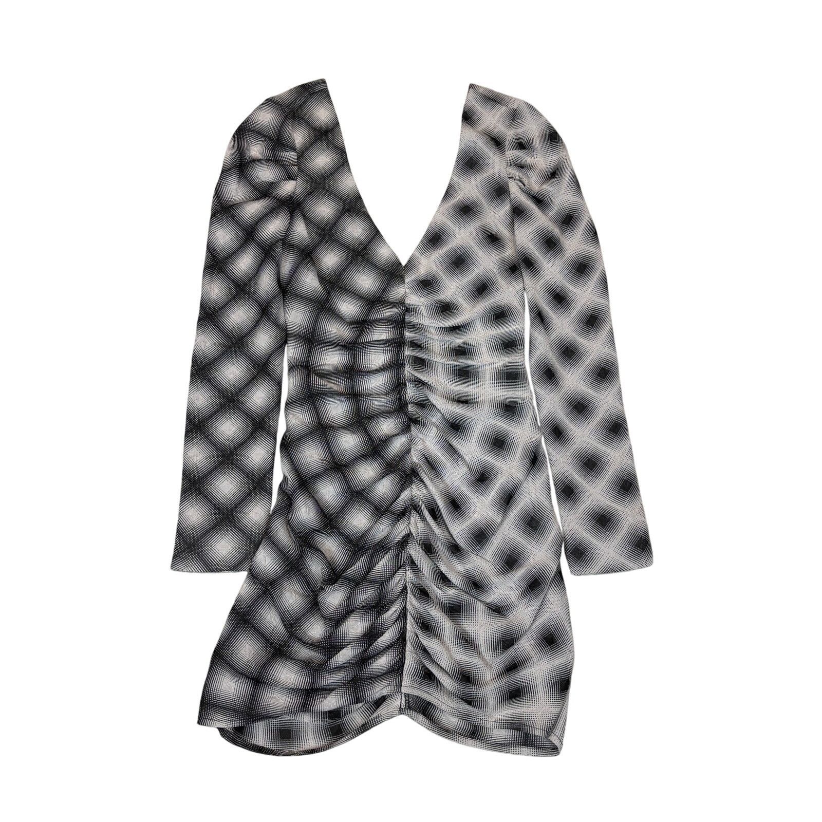 Eckhaus Latta Eckhaus Latta Beige and Black Ripple Dress A/W 19 Women's 2 Size XS / US 0-2 / IT 36-38 - 1 Thumbnail