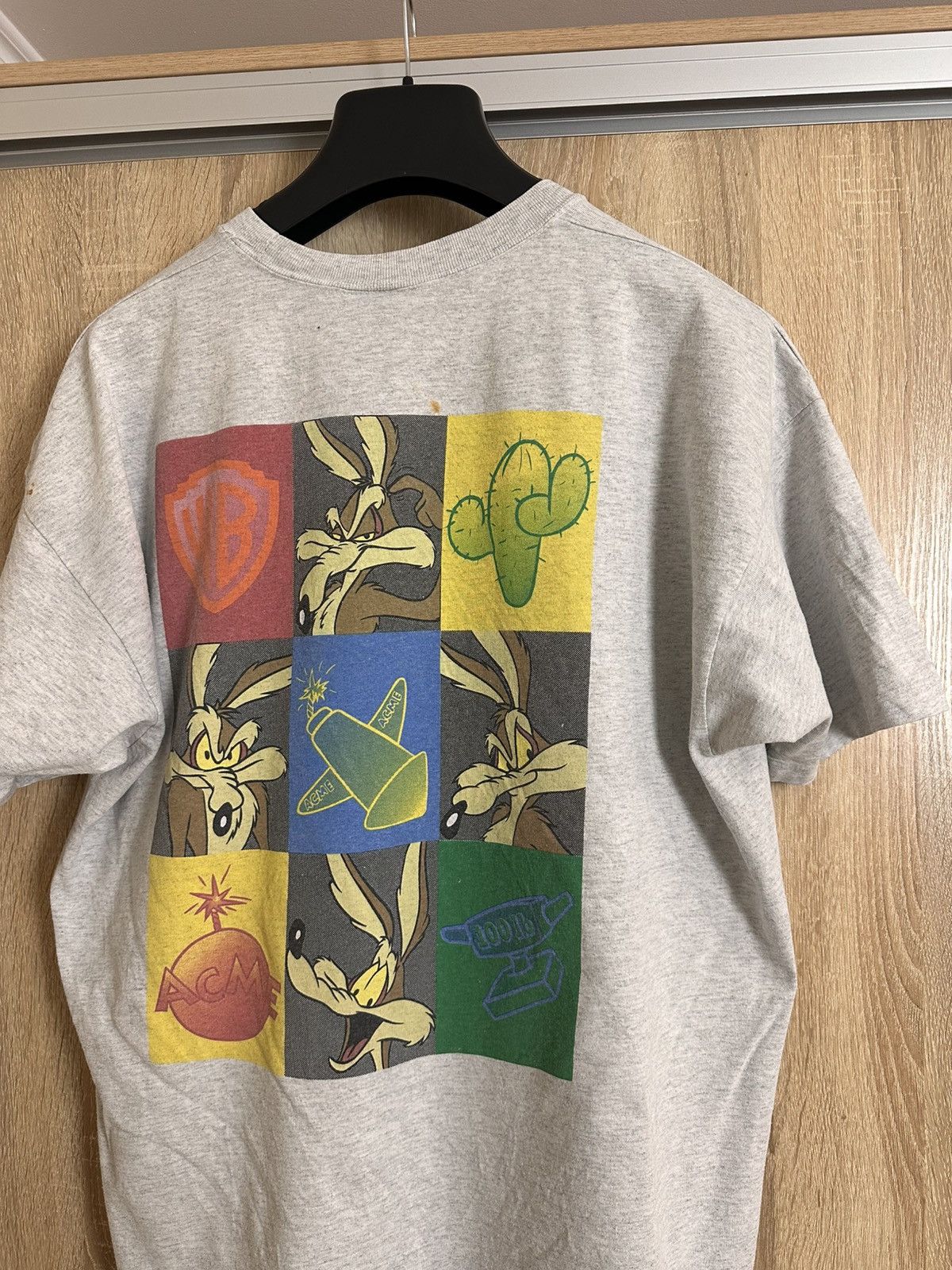 Warner Bros 🔥 1996 Warner Bros Wile E. Coyote Road Runner Cartoon Shirt Size US XXL / EU 58 / 5 - 2 Thumbnail