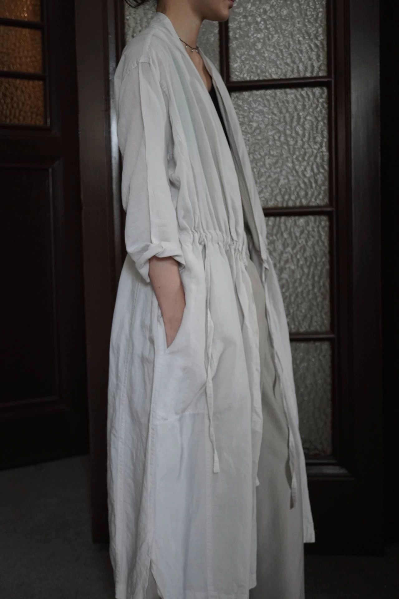 Issey Miyake Issey Miyake 2002 Belted Sheer Gray Linen Jacket Size M / US 6-8 / IT 42-44 - 3 Thumbnail