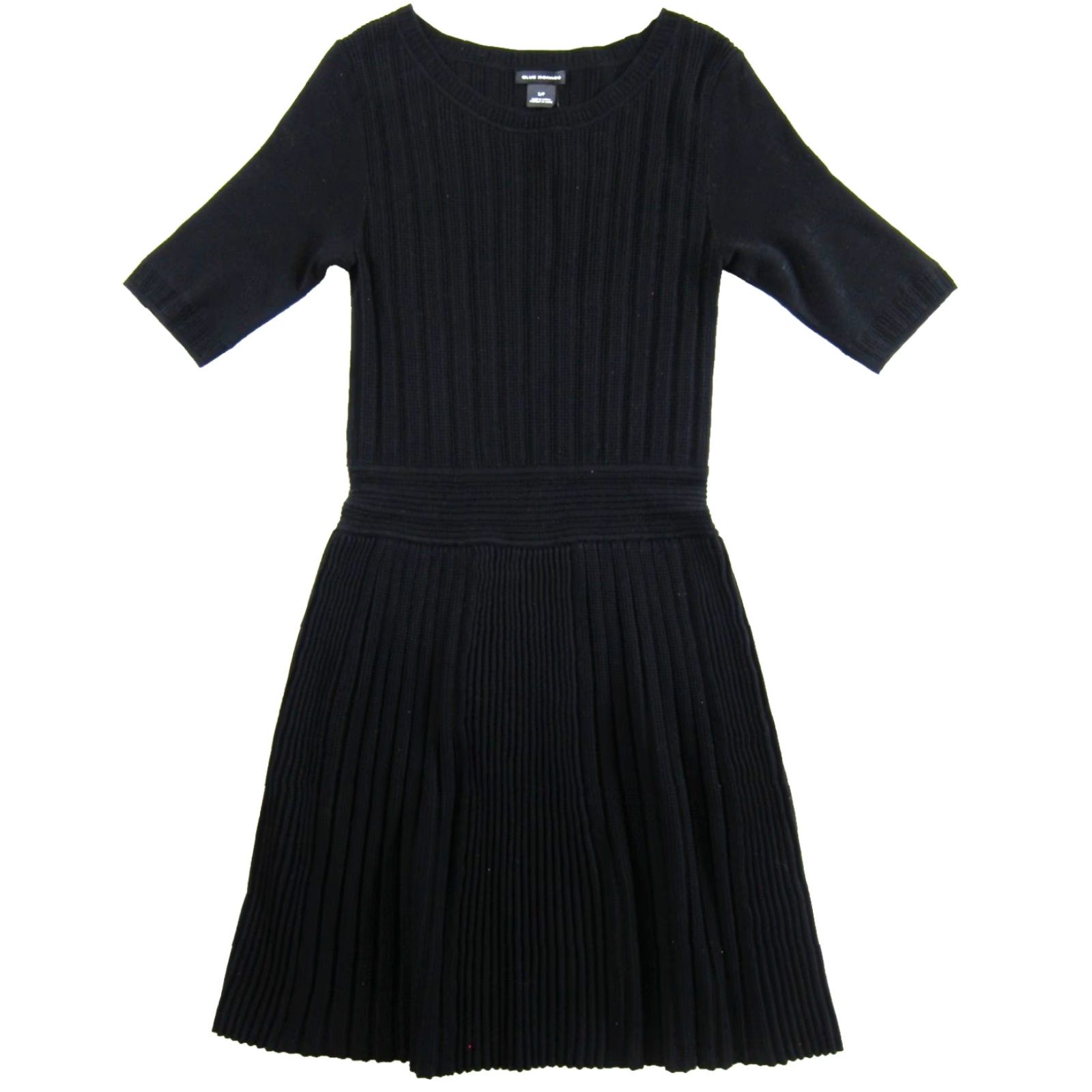 Club Monaco Club Monaco Laurinda Soot Black Short Sleeve Ribbed Sheath Sweater Dress S Size S / US 4 / IT 40 - 2 Thumbnail