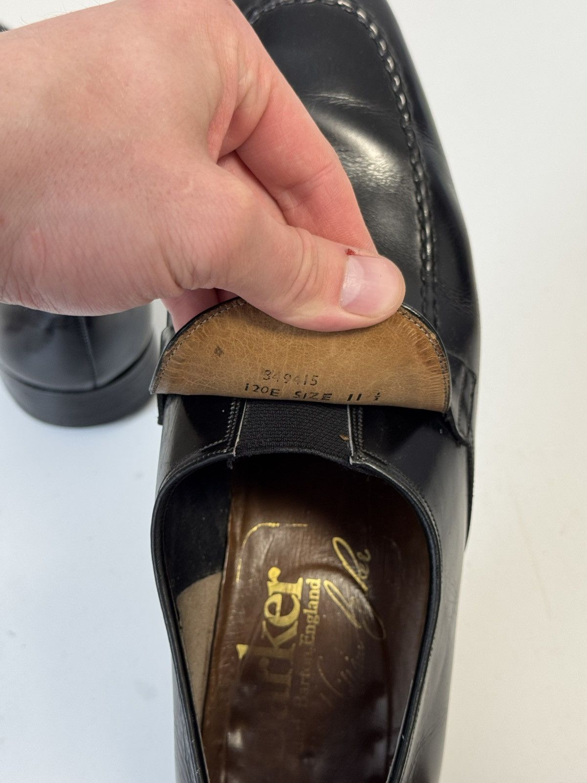 Barker Barker England Black Leather Slip-On Shoes Men UK 11.5 EU 46 Size US 11.5 / EU 44-45 - 20 Thumbnail