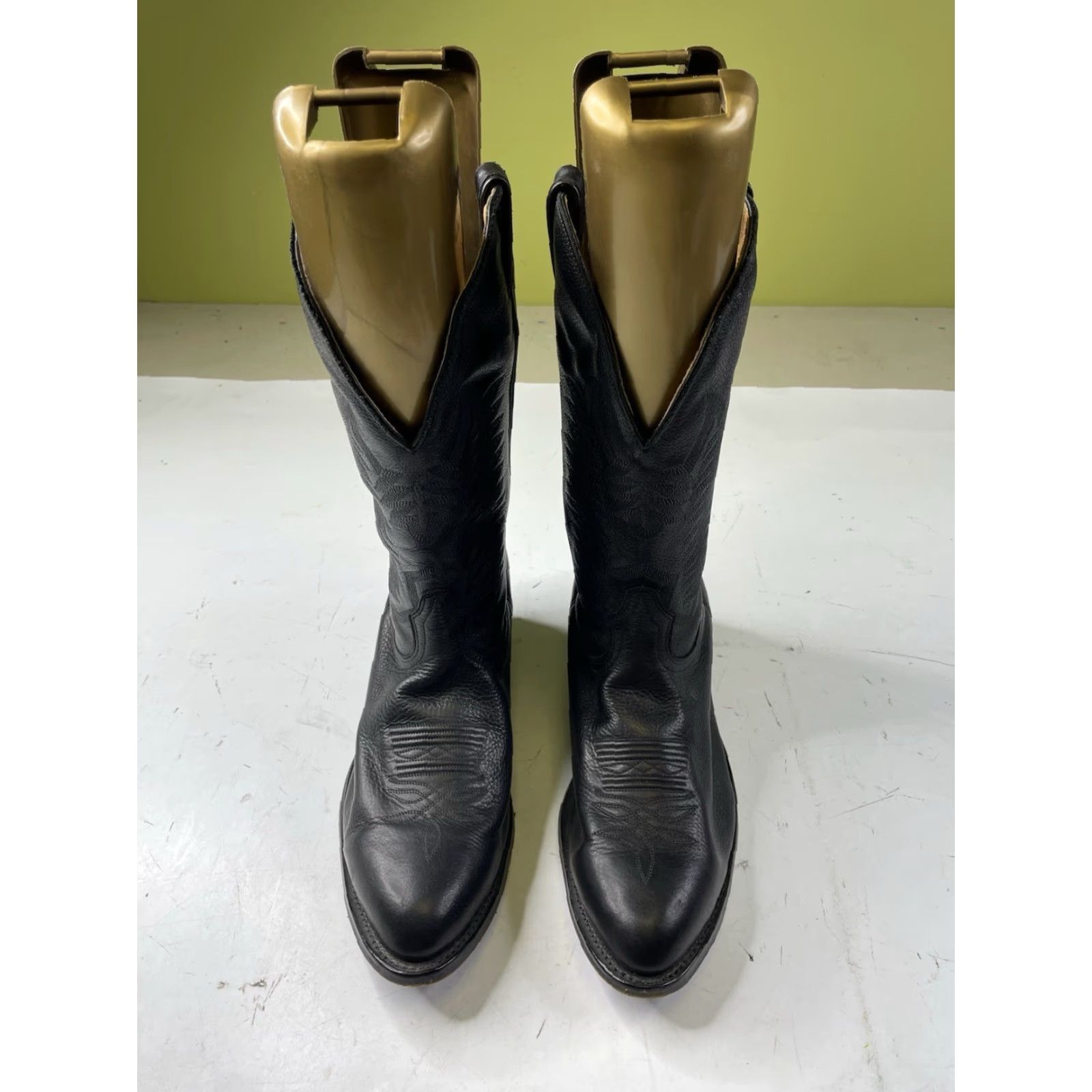 Vintage VINTAGE Boulet 9502 Boots Western Cowboy Leather Black Men 10.5 5E Wide EEEEE Boot Size US 11 / EU 44 - 5 Thumbnail