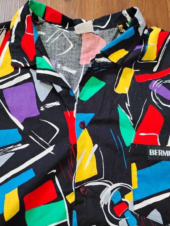 Other Vintage 80s Bermuda Abstract Geometric Button Shirt Size US XL / EU 56 / 4 - 1 Thumbnail