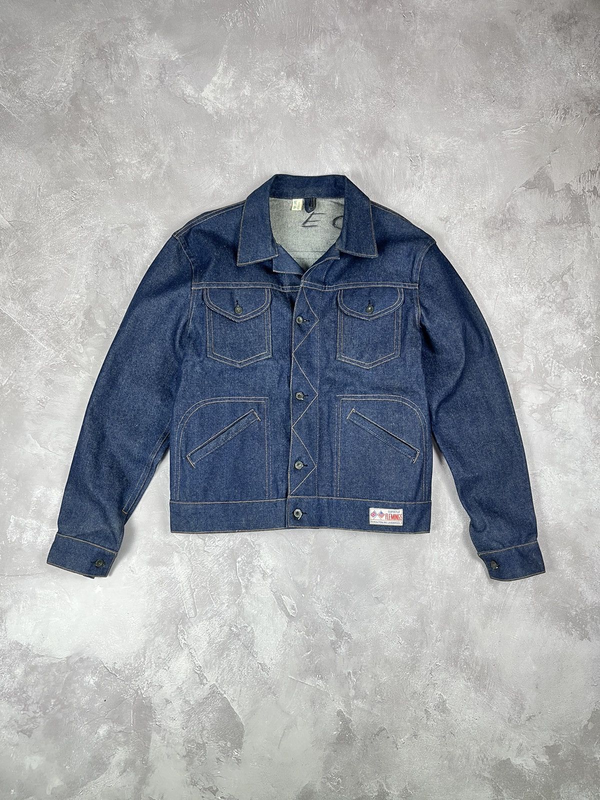 image of 50’S Vintage Retro Deadstock Flemings Usa Heavy Denim Jacket in Blue, Men's (Size XL)