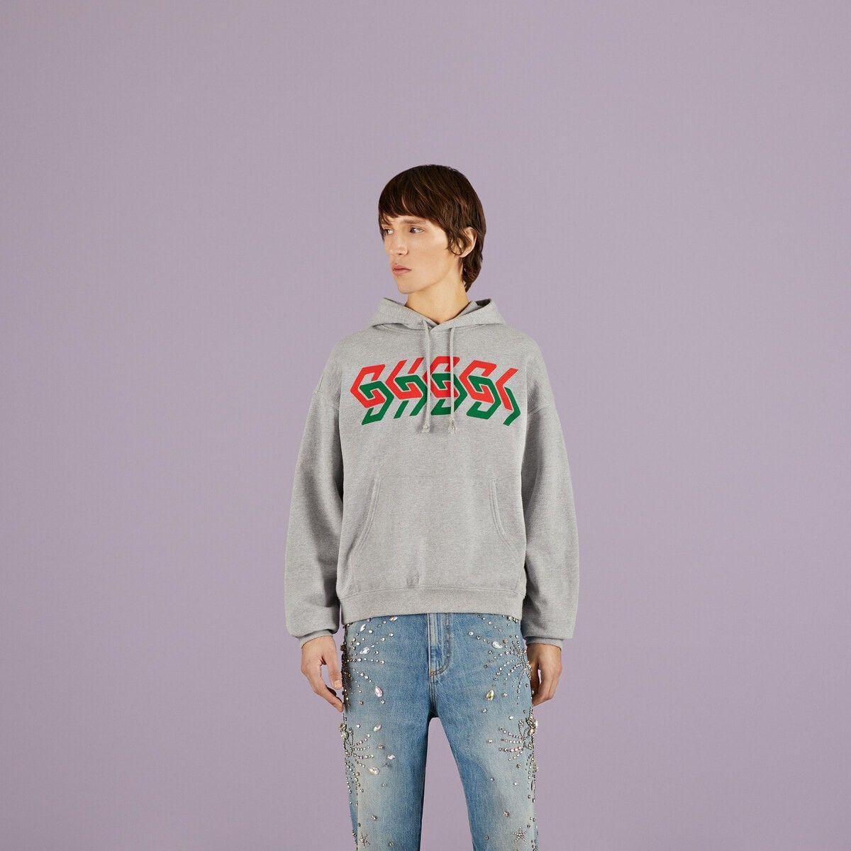 Gucci o1s1wg110225 Chain Print Hooded Sweatshirt in Grey Size US M / EU 48-50 / 2 - 4 Thumbnail