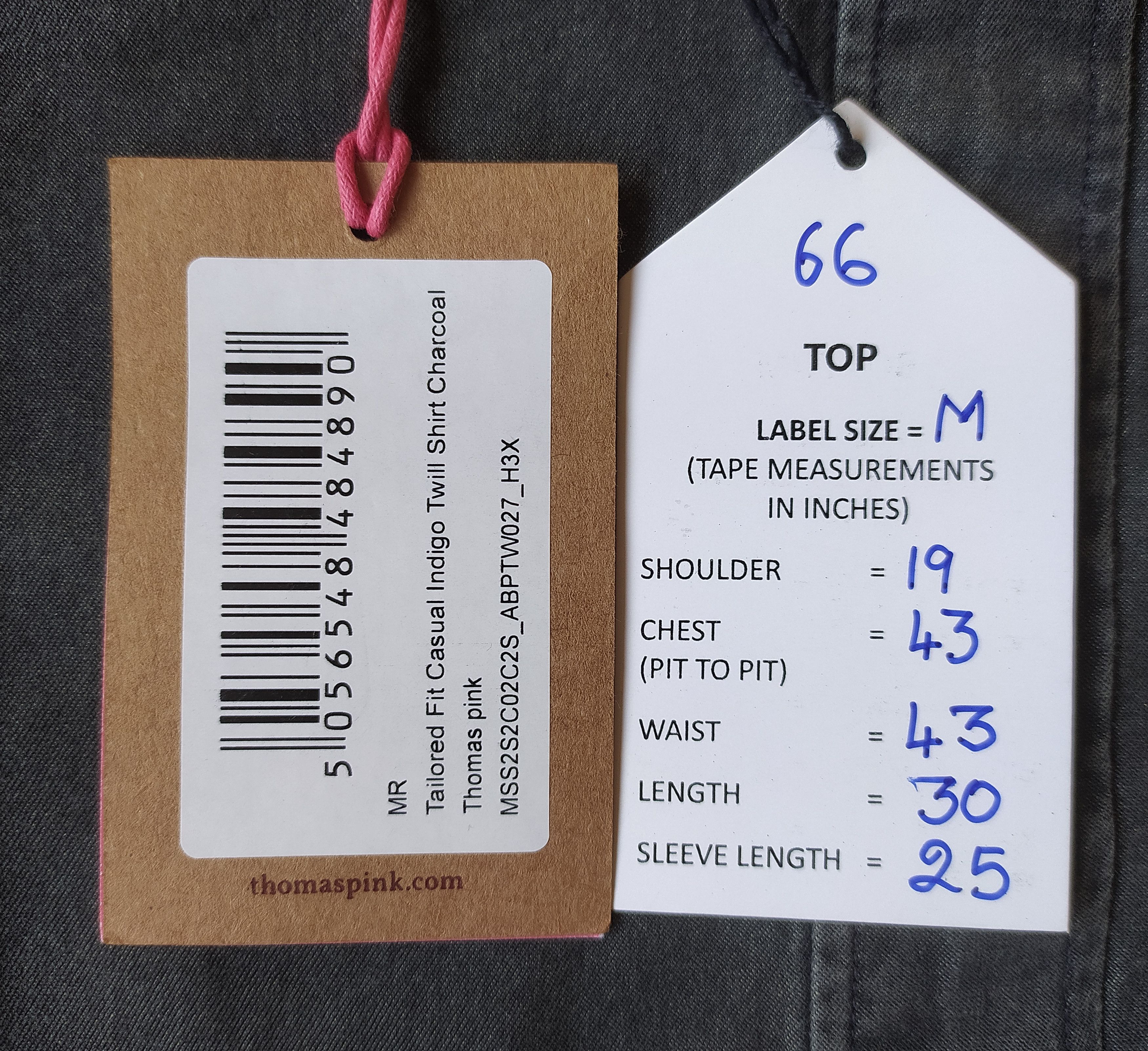 Thomas Pink Thomas Pink Tailored Fit Twill Shirt Free Shipping T/66 Size US M / EU 48-50 / 2 - 7 Thumbnail