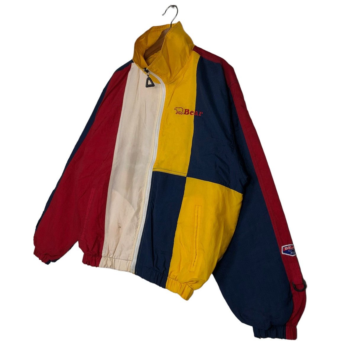 Japanese Brand 🔥VTG COLOUR BLOCK BOMBER JACKET BEAR BIG LOGO REVERSIBLE Size US XL / EU 56 / 4 - 2 Thumbnail