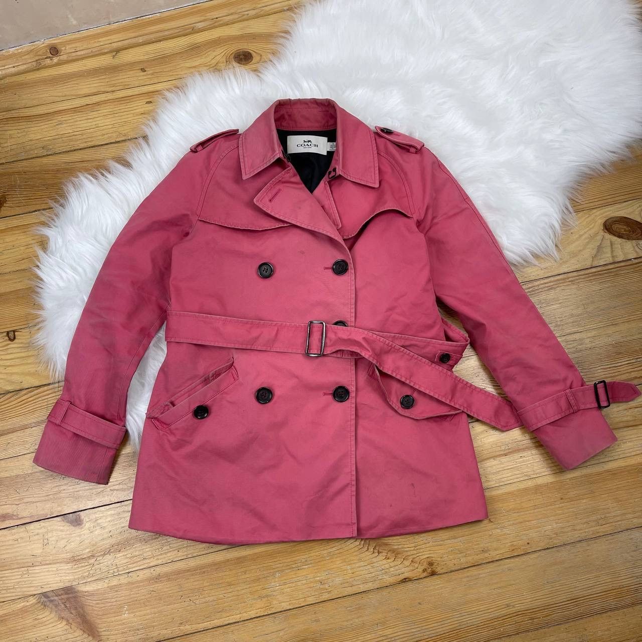 Coach Coach New York Women’s Pink Trench Coat XS Belted Size XS / US 0-2 / IT 36-38 - 1 Thumbnail