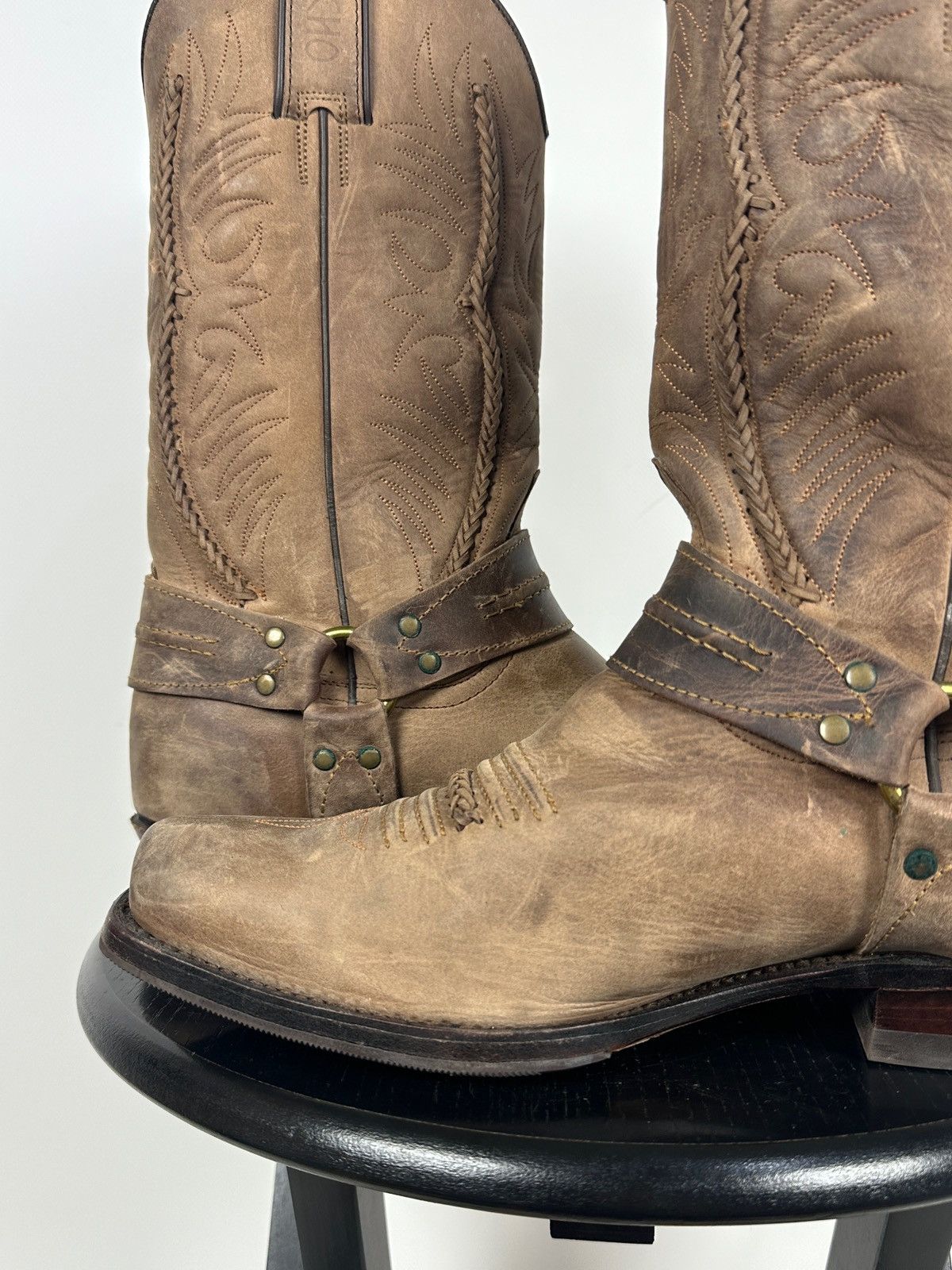 Sancho Boots Sancho Abarca 5122 Leather Cowboy Western Motorcycle Boots Size US 8 / EU 41 - 20 Thumbnail