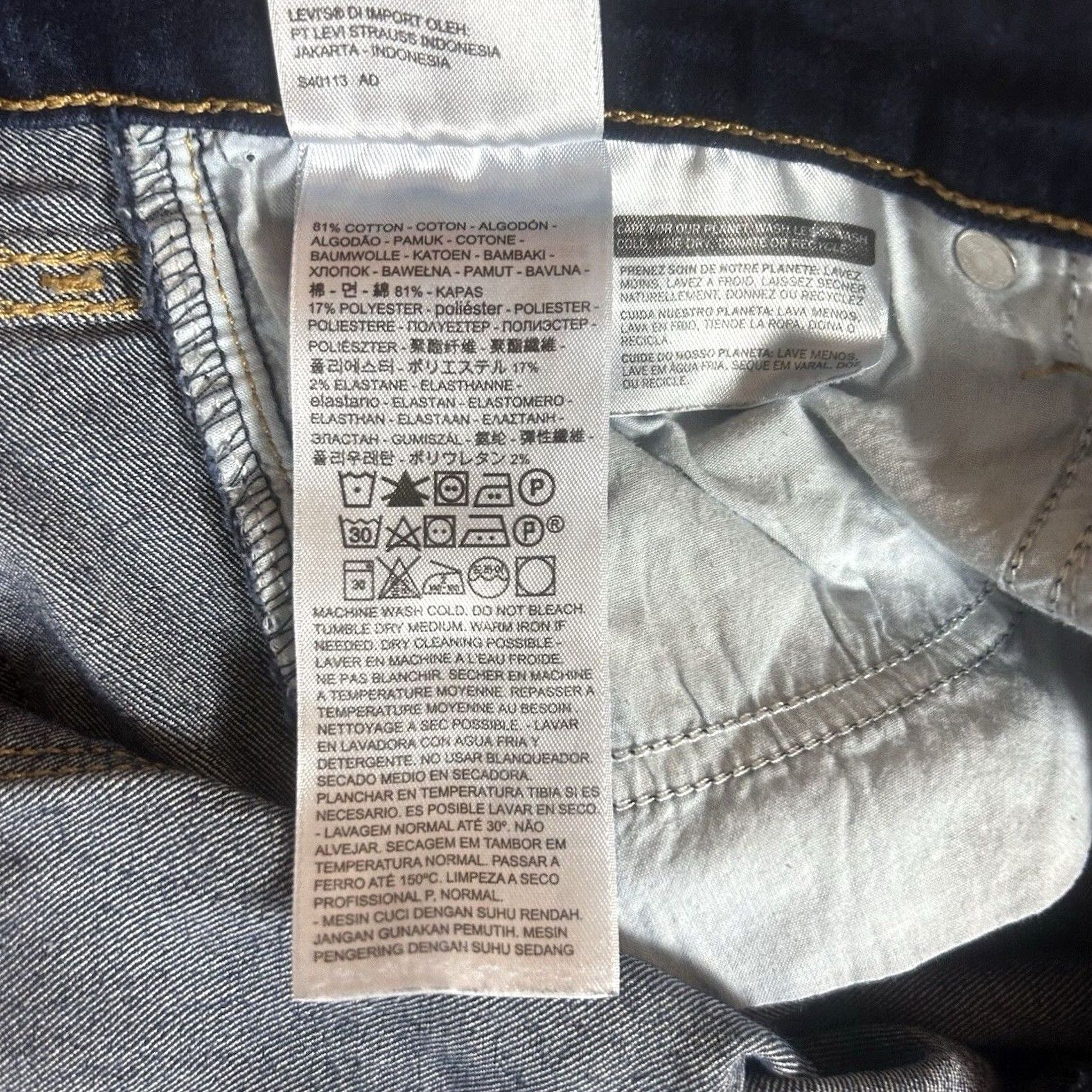 Levi's Levi’s 711 Skinny Jeans Womens 27 Mid-Rise Dark Wash Blue 5-Pocket Denim Pants Size 27" / US 4 / IT 40 - 4 Thumbnail