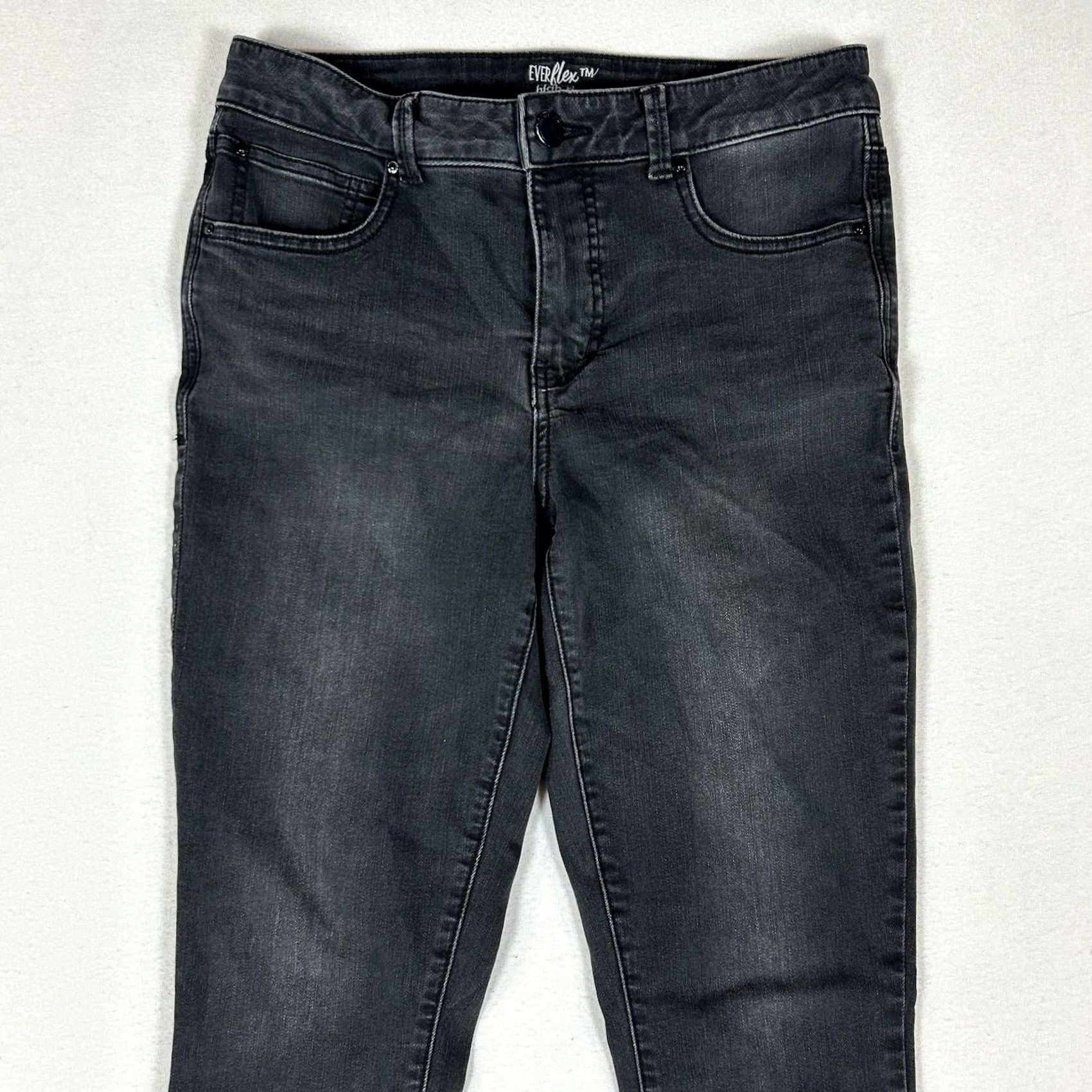 Vintage Maurices Everflex High Rise Skinny Jeans Women's 10 Black Denim Stretch 10L Long Retro Vintage No Size 32" / US 10 / IT 46 - 3 Thumbnail
