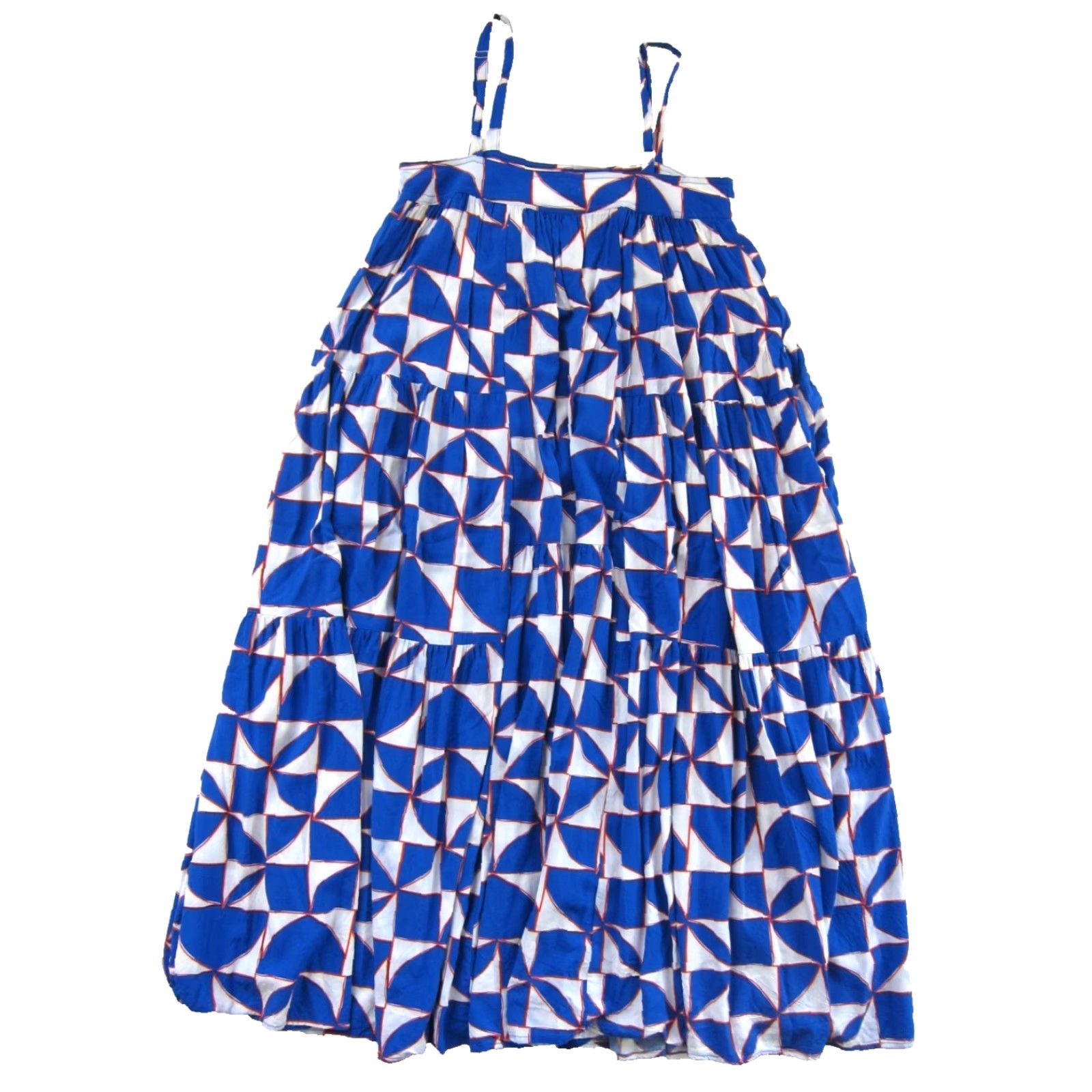 abel the label blue and orange dress Abel The Label Smocked Maxi Dress main image 0