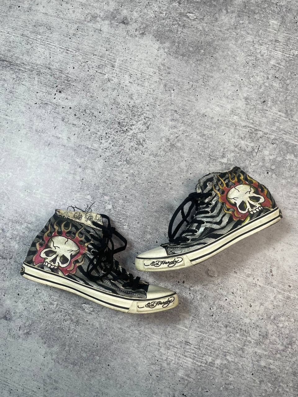 Ed Hardy Vintage Ed Hardy Christian Audigier Skull Printed Shoes Y2K Size US 8 / IT 38 - 1 Thumbnail