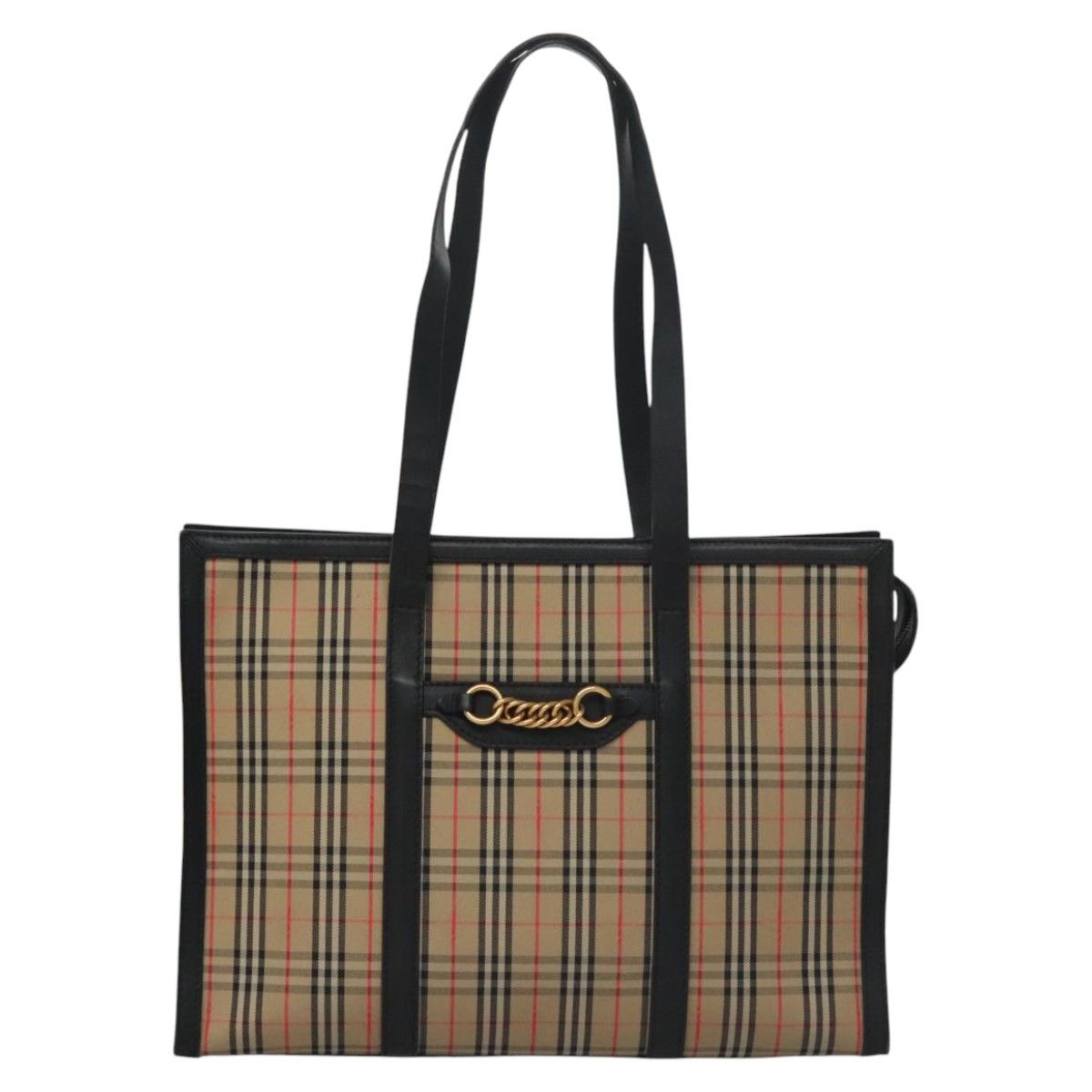 Burberry Nova Check Beige Canvas Tote Bag (Pre-Owned) Size ONE SIZE - 1 Thumbnail