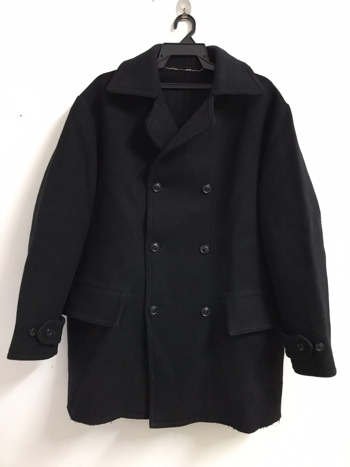 Yohji Yamamoto Yohji Yamamoto Black Wool Double Breasted Long Coat Size US L / EU 52-54 / 3 - 6 Thumbnail