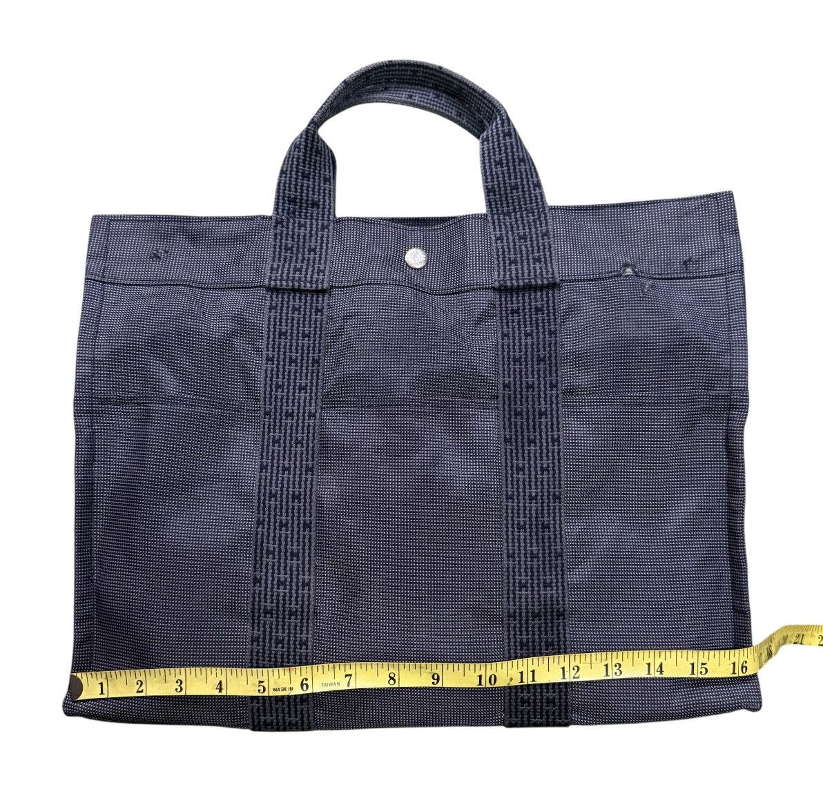 Hermes Hermes Herline Totes Bag Dark Gray Nylon Canvas Size ONE SIZE - 9 Thumbnail