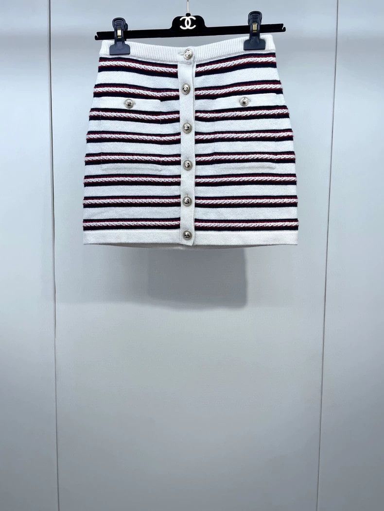 Chanel Chanel Knit Striped Skirt -2505 Size US 34 / EU 50 - 2 Thumbnail