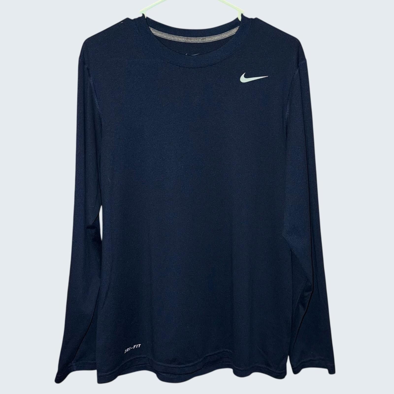 Nike Nike Dri-FIT M Mens Long Sleeve Training Shirt Navy Blue Size US L / EU 52-54 / 3 - 1 Thumbnail