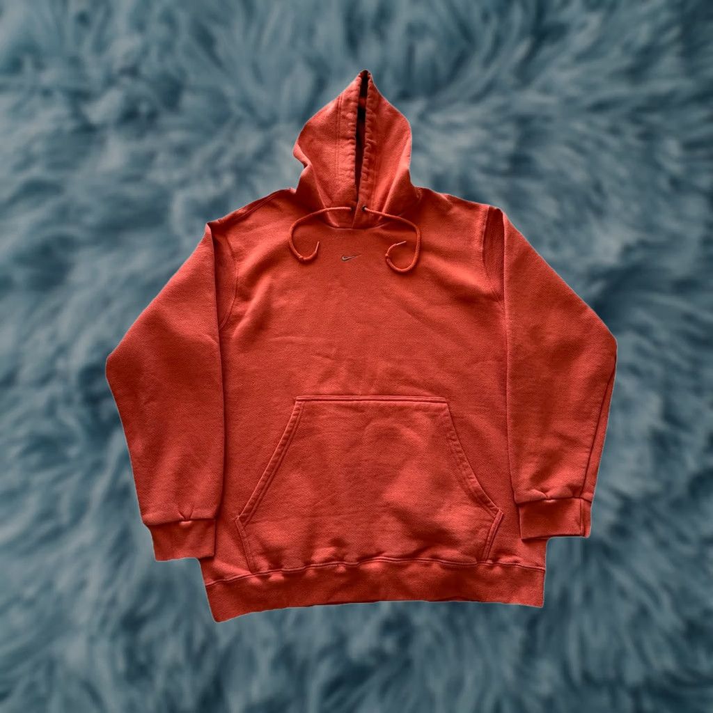 Nike VINTAGE Nike Center Swoosh Pullover Hoodie Mens L Orange 90s Retro Grunge Hip Hop Sports Logo Long Sleeve Drawstring Pocket Heavyweight Size US L / EU 52-54 / 3 - 1 Thumbnail
