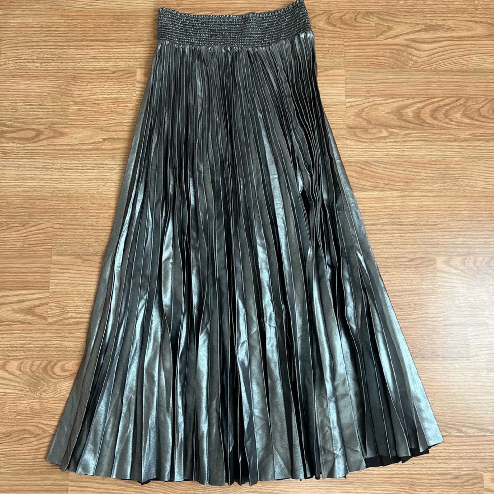 House of Harlow House Of Harlow 1960 Gunmetal Pleated Maxi Skirt Size 27" / US 4 / IT 40 - 8 Thumbnail
