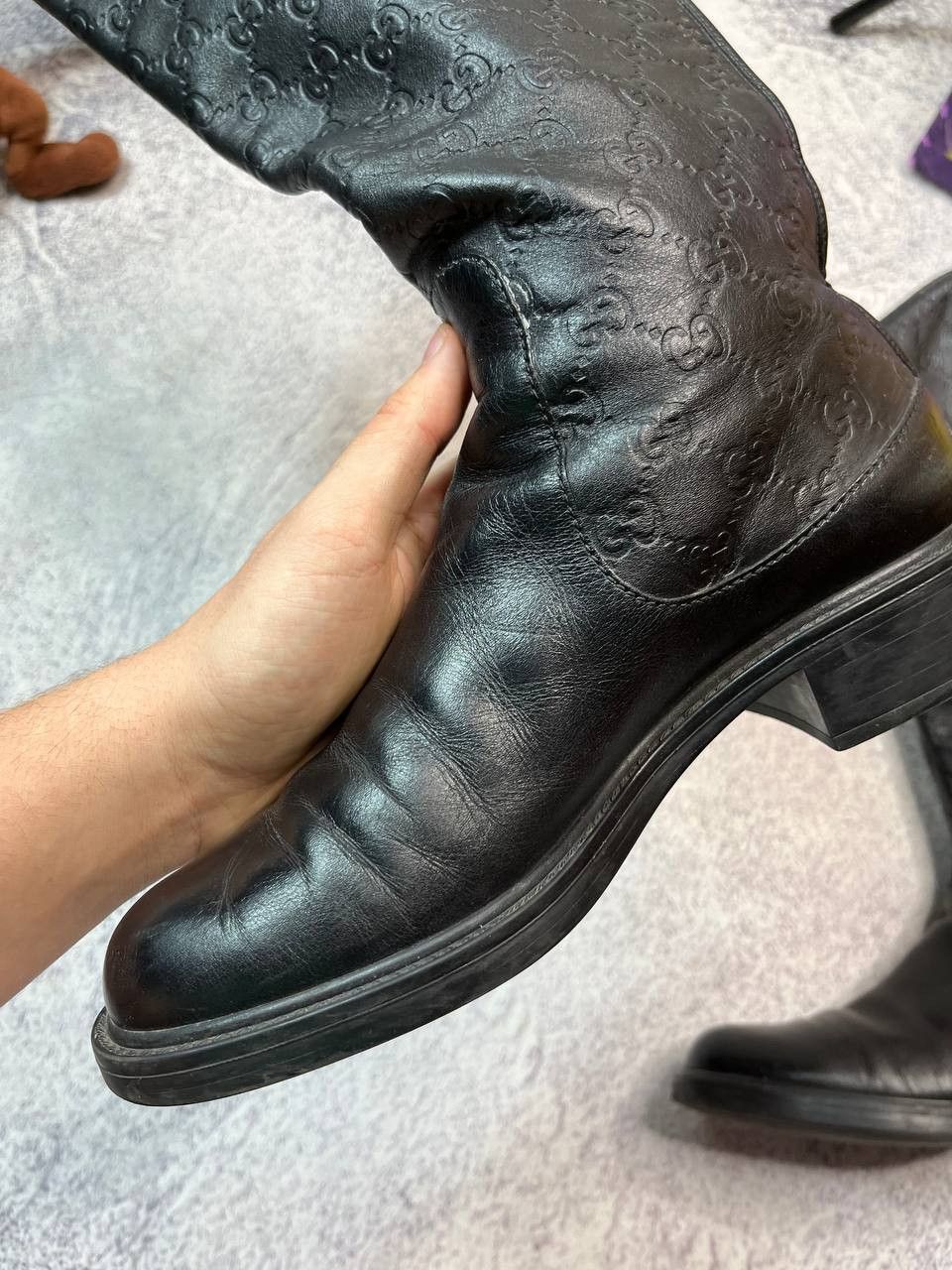 Gucci Gucci Maud Nero Guccissima Leather Knee-High Riding Boots Size US 8 / IT 38 - 18 Thumbnail