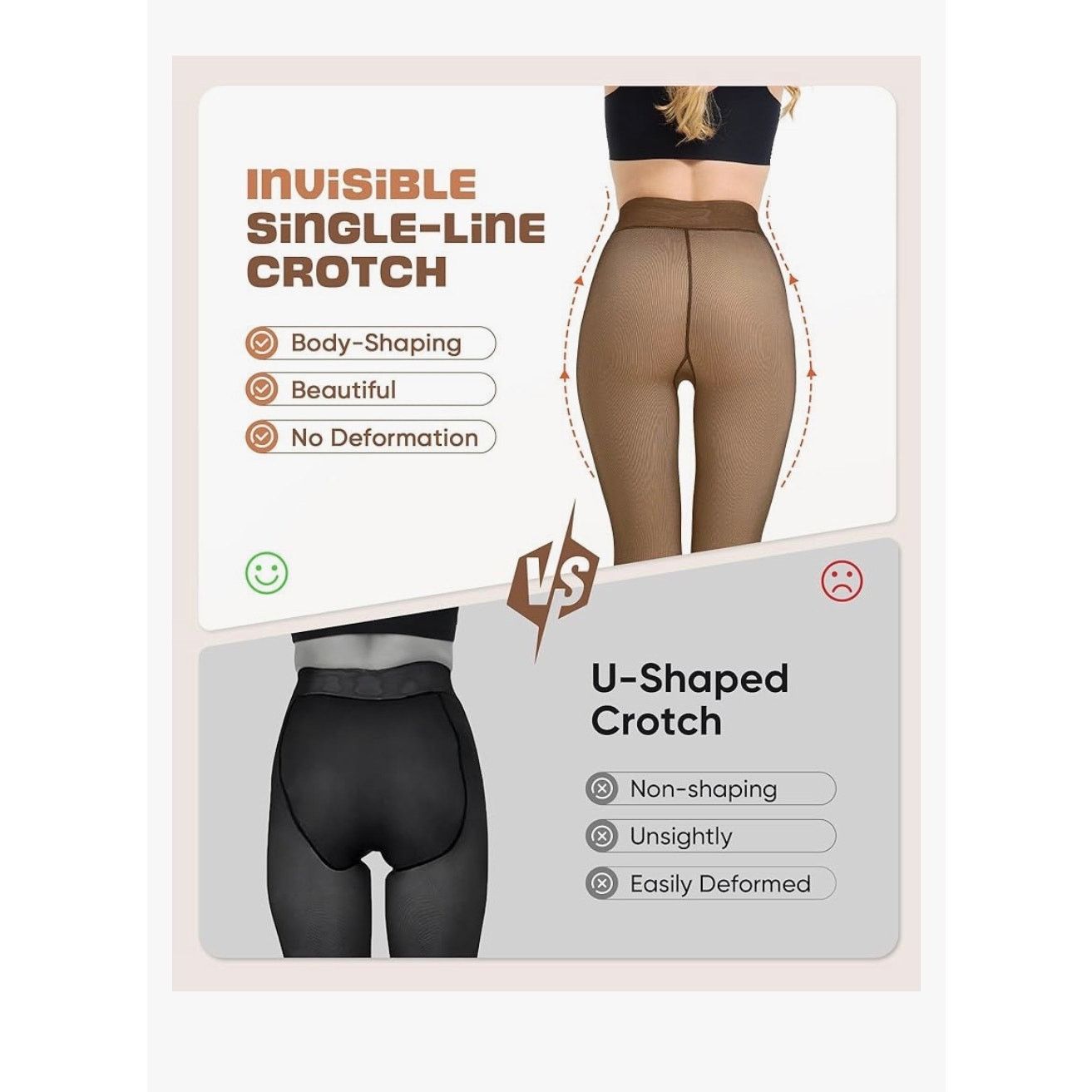 The Unbranded Brand Fleece Lined Thermal Tights-Warm Fake Translucent Pantyhose Size 30" / US 8 / IT 44 - 5 Thumbnail