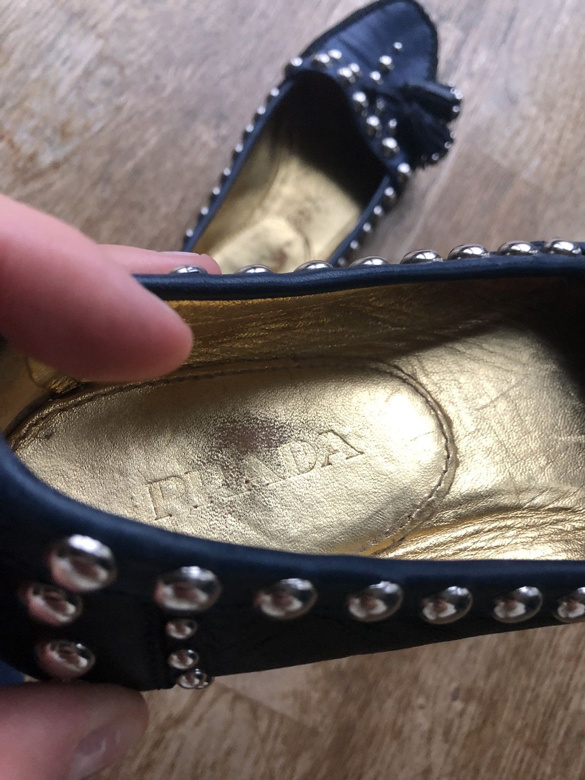 Prada VINTAGE PRADA LEATHER SLIP ON SHOES SANDALS Size US 5.5 / IT 35.5 - 8 Thumbnail