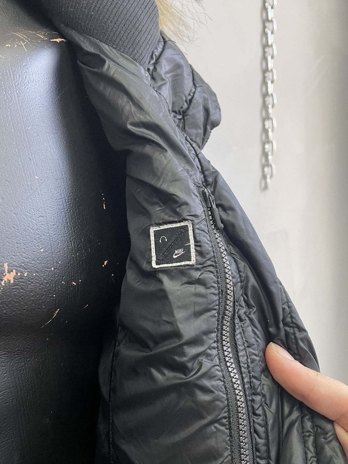 If Six Was Nine Nike Y2K Black Puffer Jacket Fur Hood if six was nine style Size US M / EU 48-50 / 2 - 10 Thumbnail