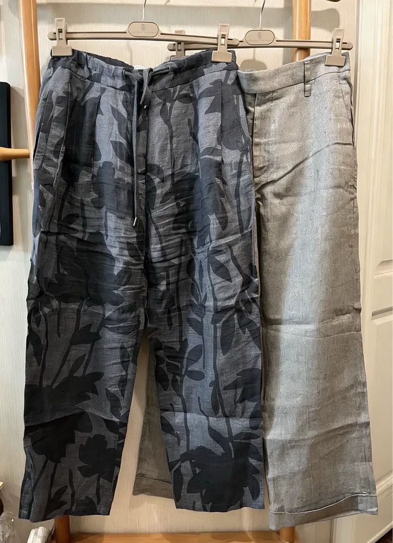 Brunello Cucinelli Brunello Cucinelli Patterned Linen Casual Pants 2024 Model Size 27" / US 4 / IT 40 - 1 Thumbnail