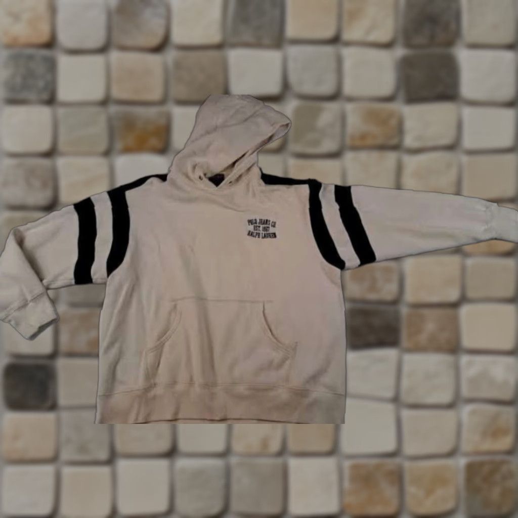 Polo Ralph Lauren Polo Ralph Lauren Sweatshirt Hoodie XL White Men Pullover Hooded Drawstring Missing Box Marks 28in Long 27in Pit to Pit Size US XL / EU 56 / 4 - 1 Thumbnail