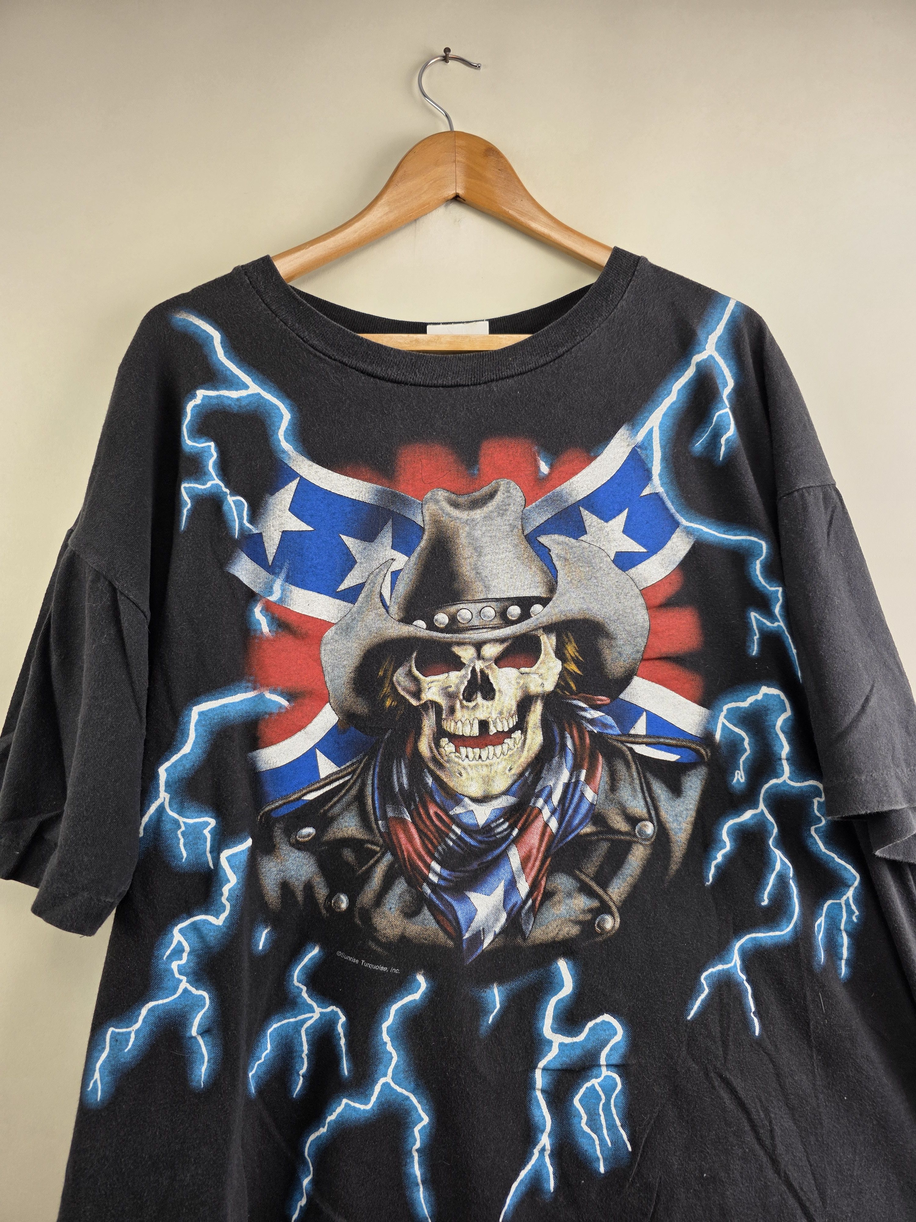 Harley Davidson × Vintage 90s American Thunder Confederate Flag 2XL 25" 29" Size US XXL / EU 58 / 5 - 2 Thumbnail